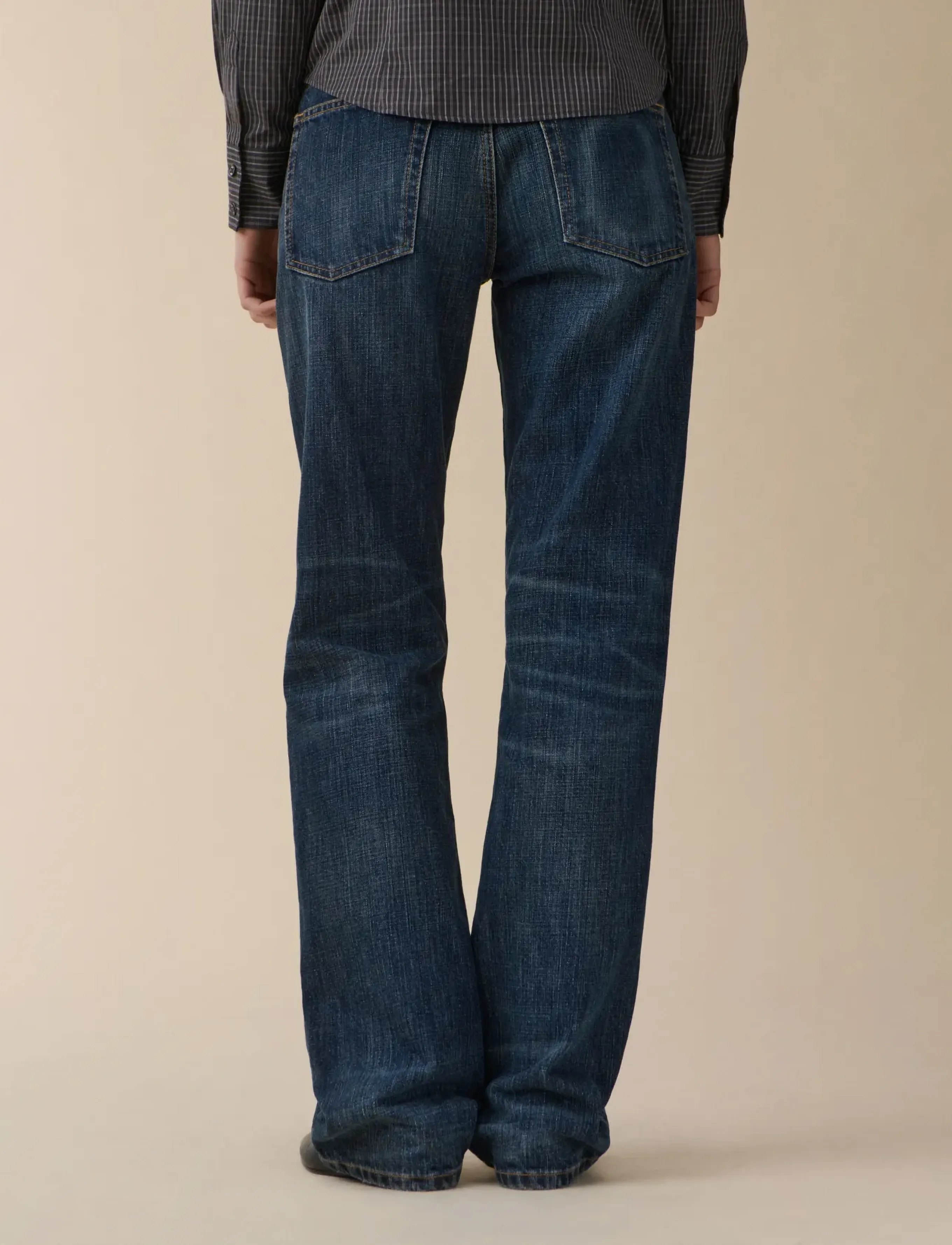 Jeanerica - Kyoto Droit - sirged teksad - dark blue righe - 3