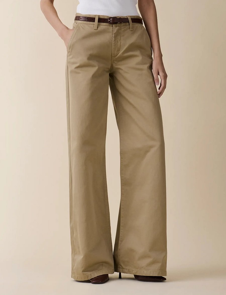Jeanerica - Kyoto Chino - hosen mit weitem bein - beige - 3