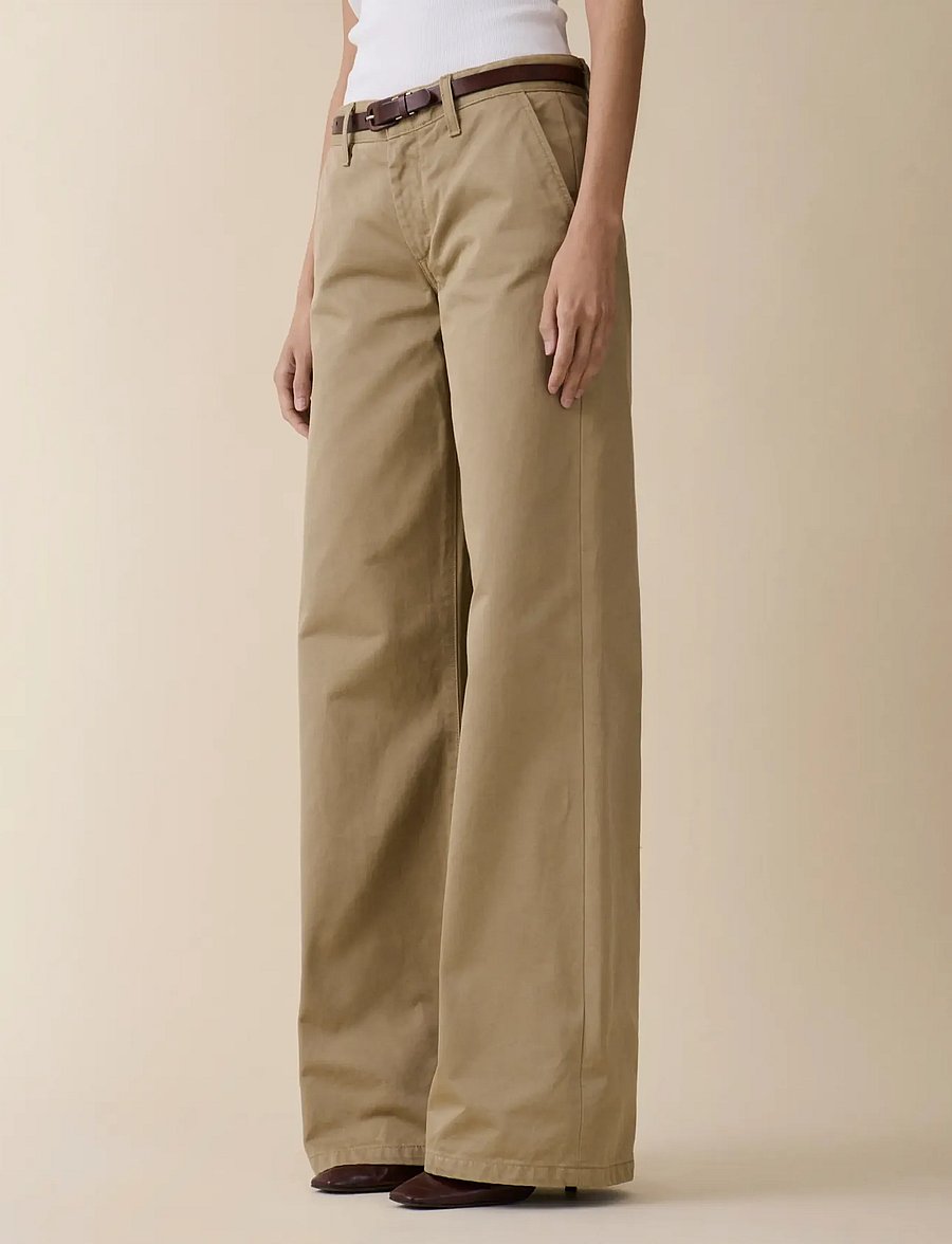 Jeanerica - Kyoto Chino - hosen mit weitem bein - beige - 4