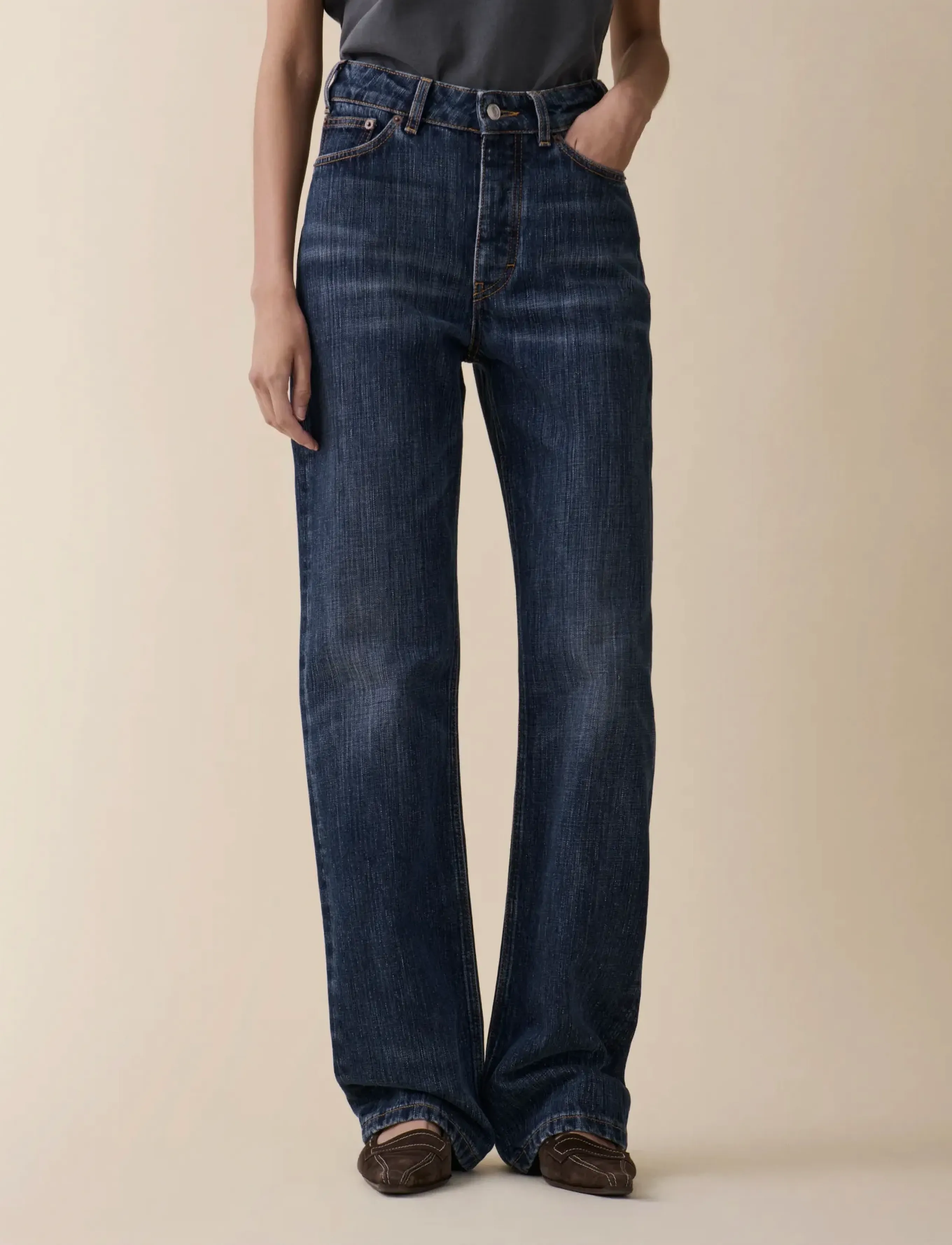 Jeanerica - Virgo - straight jeans - dark blue righe - 2
