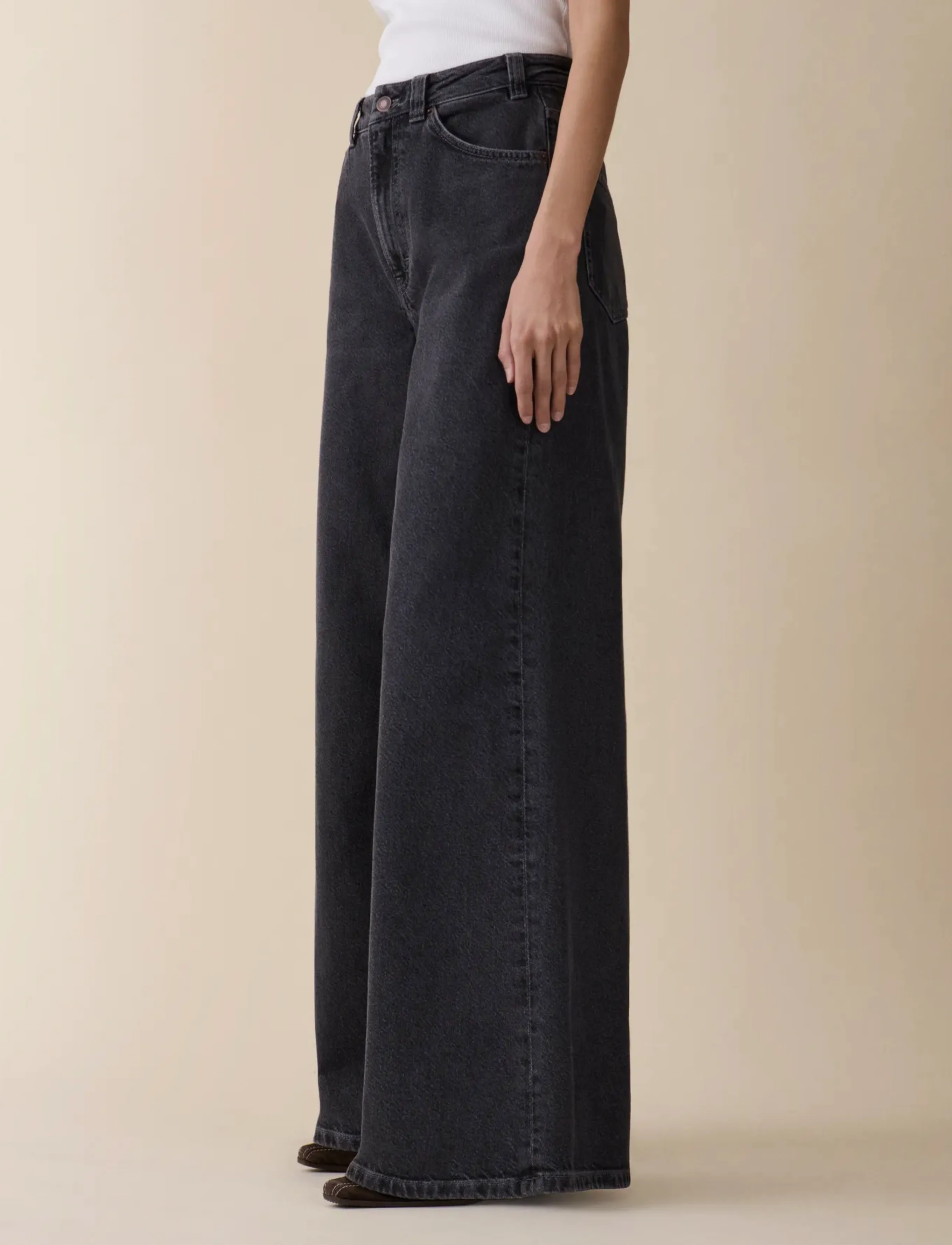 Jeanerica - Alfama - hosen mit weitem bein - black vintage 62 - 2