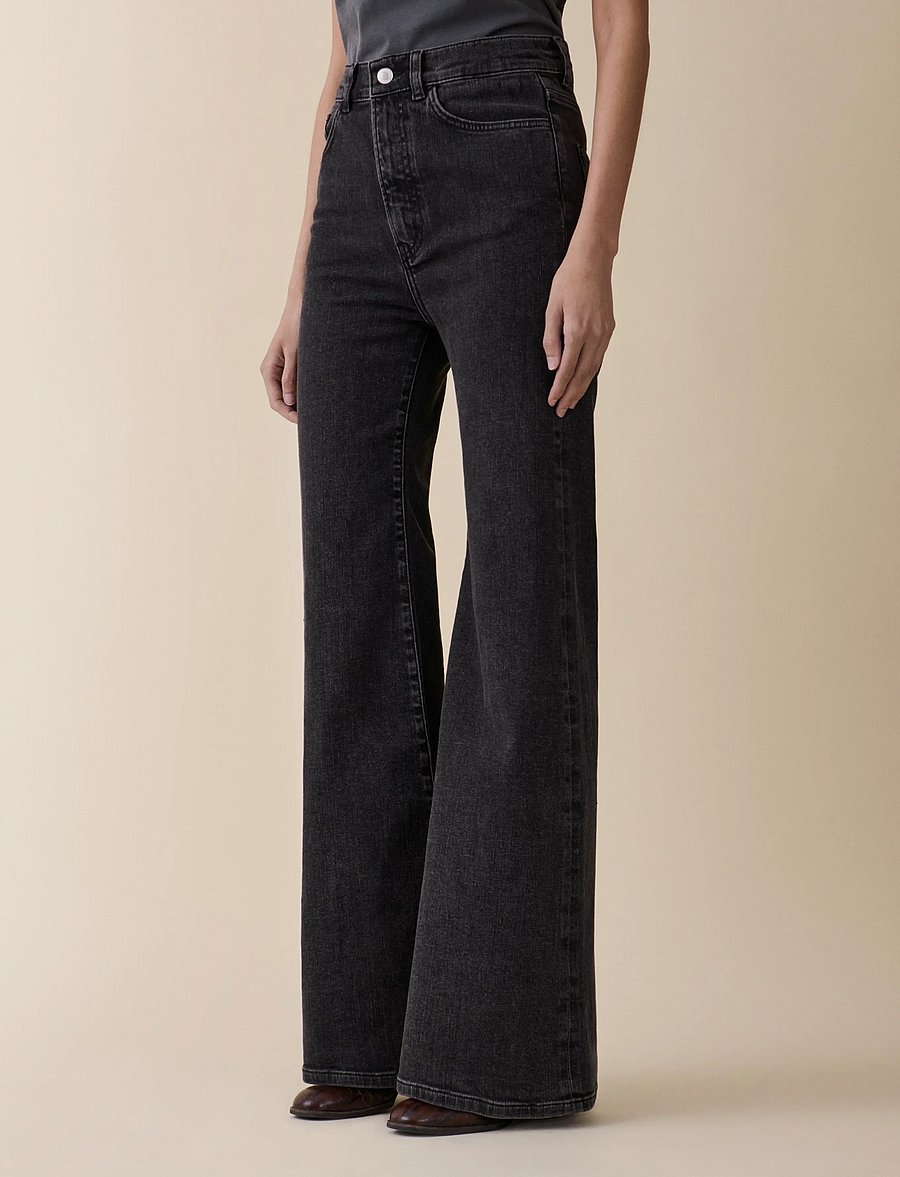 Jeanerica - Fuji - schlaghosen - used black - 3