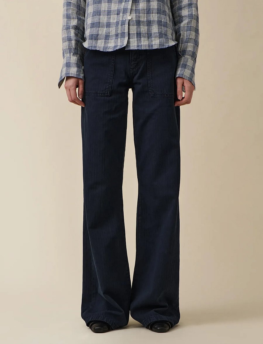 Jeanerica - Guell - hosen mit weitem bein - chevron blue black - 0