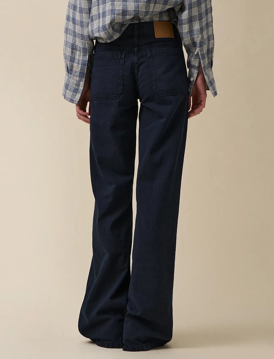 Jeanerica - Guell - hosen mit weitem bein - chevron blue black - 4
