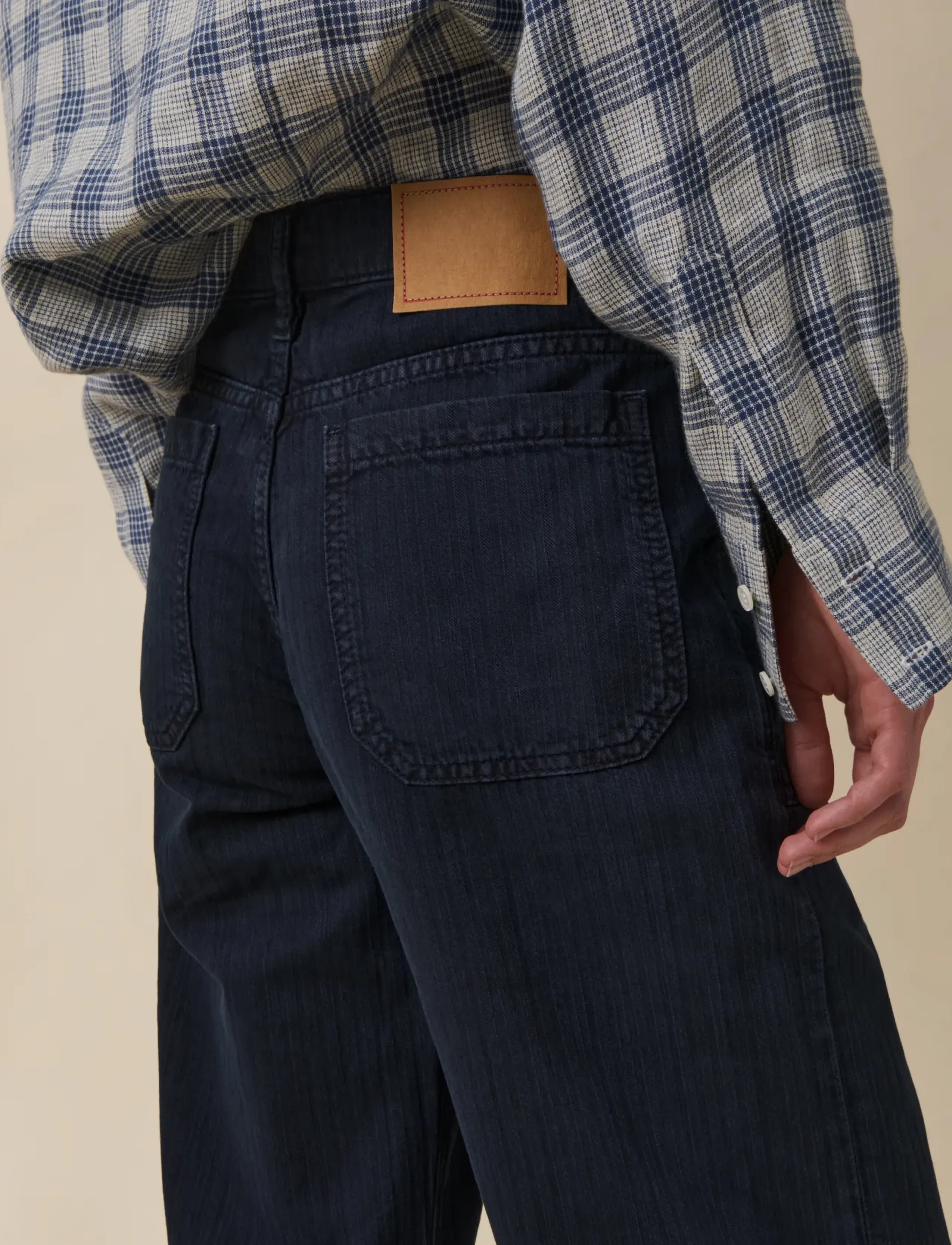 Jeanerica - Guell - wide leg jeans - chevron blue black - 5
