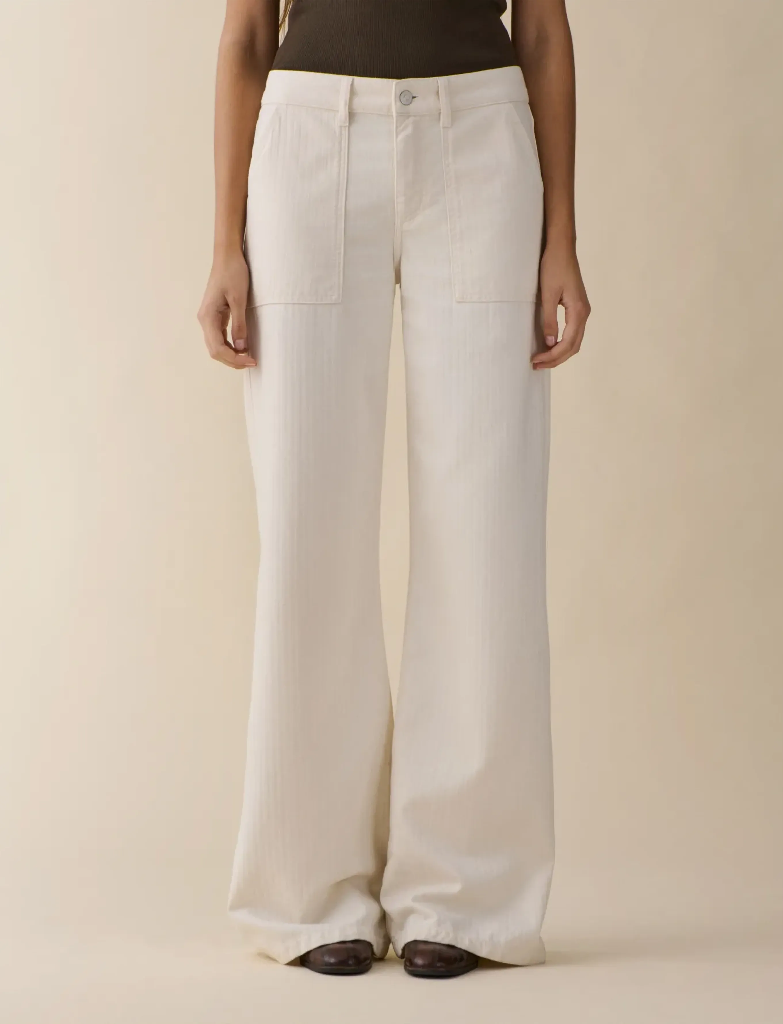 Jeanerica Guell - Brede jeans - CHEVRON ECRU / cream