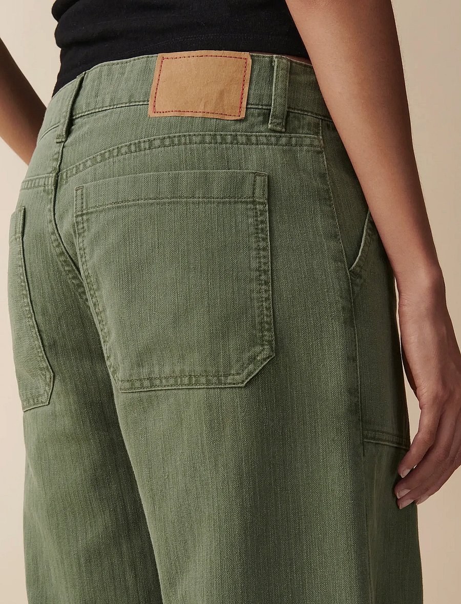 Jeanerica - Guell - teksad - chevron green - 4