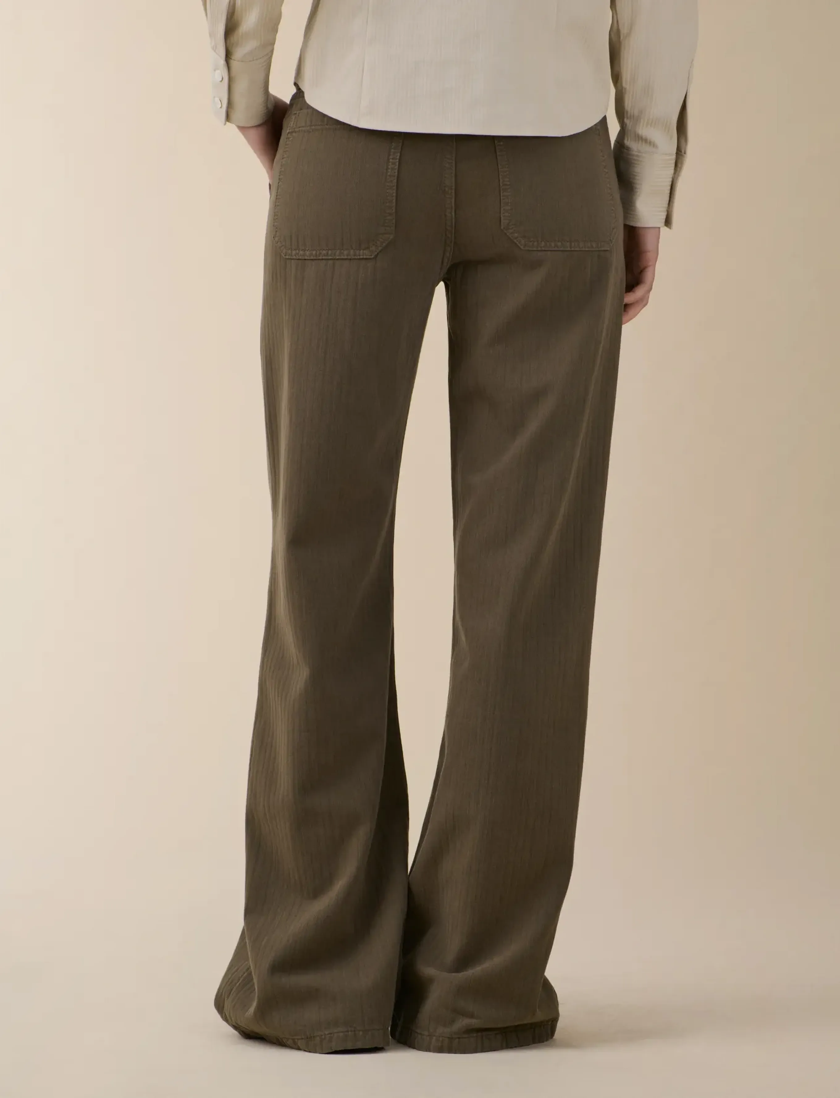 Jeanerica - Guell - wide leg jeans - chevron khaki green - 3