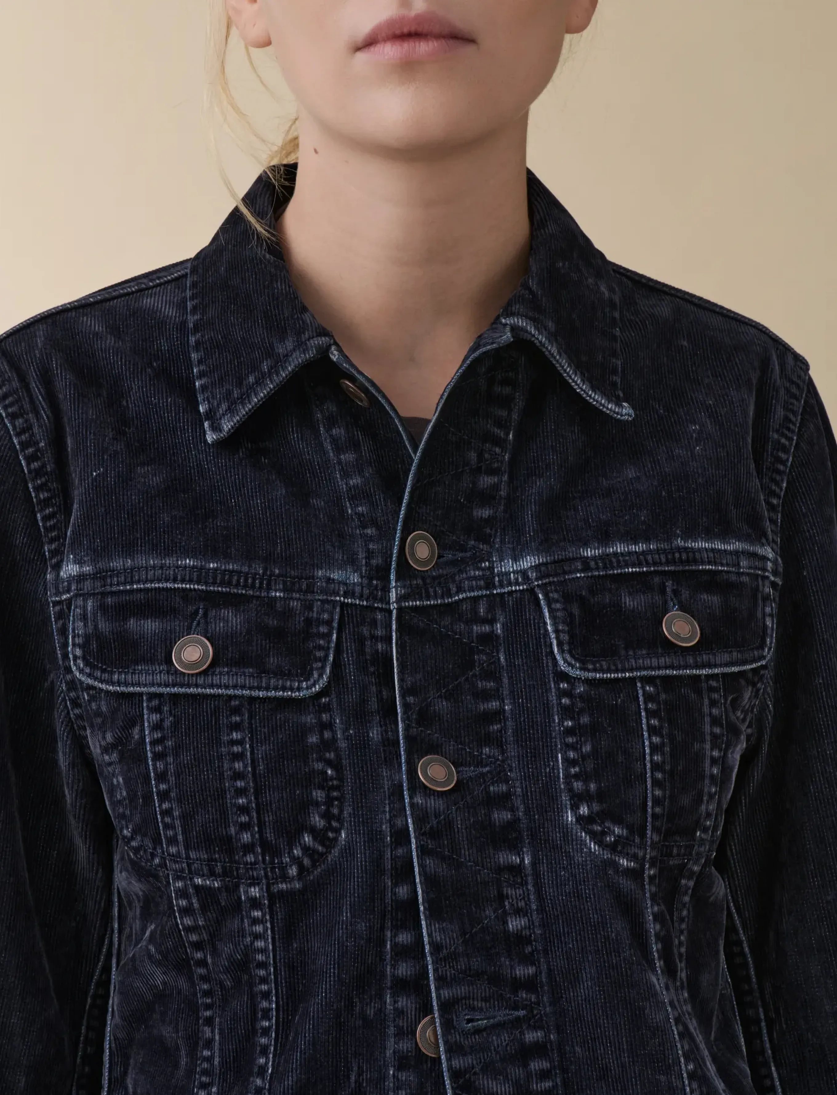 Jeanerica - Elsa - vårjackor - blue grey flock corduroy - 4