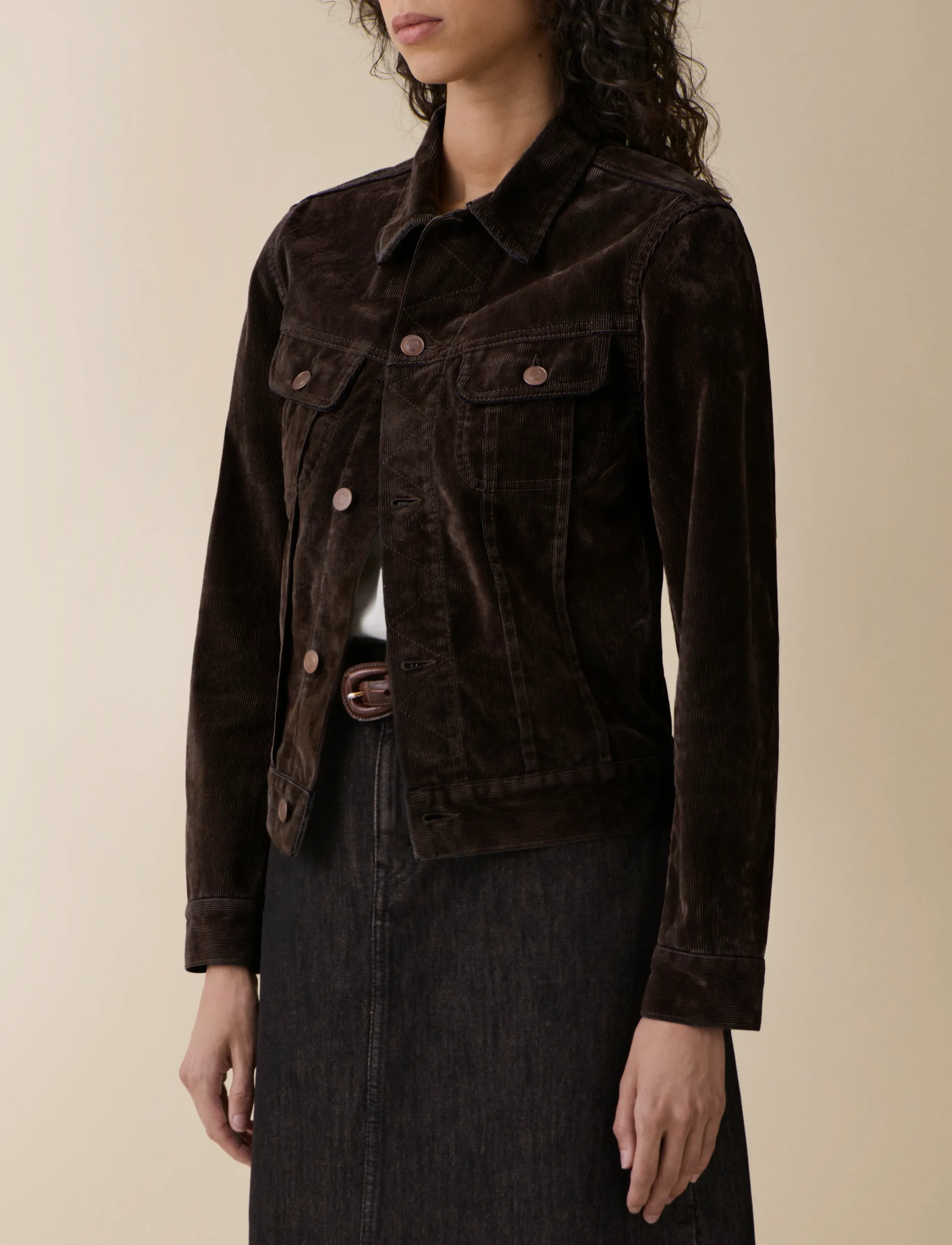 Jeanerica - Elsa - frühlingsjacken - brown flock corduroy - 2