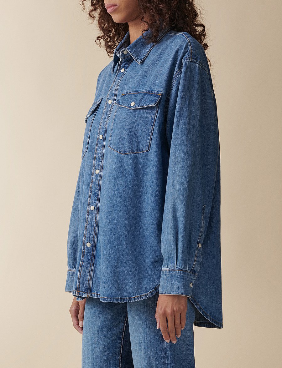 Jeanerica - Angela - jeanshemden - light blue vintage - 4