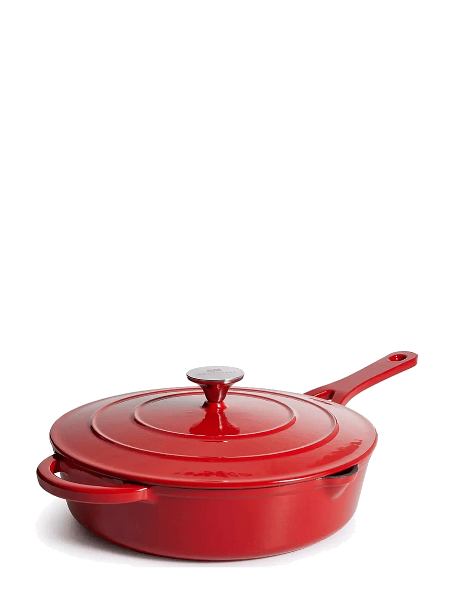 Jernverket - JERNVERKET CAST IRON SAUTÉ PAN 28 CM - gusseisen töpfe - red - 0