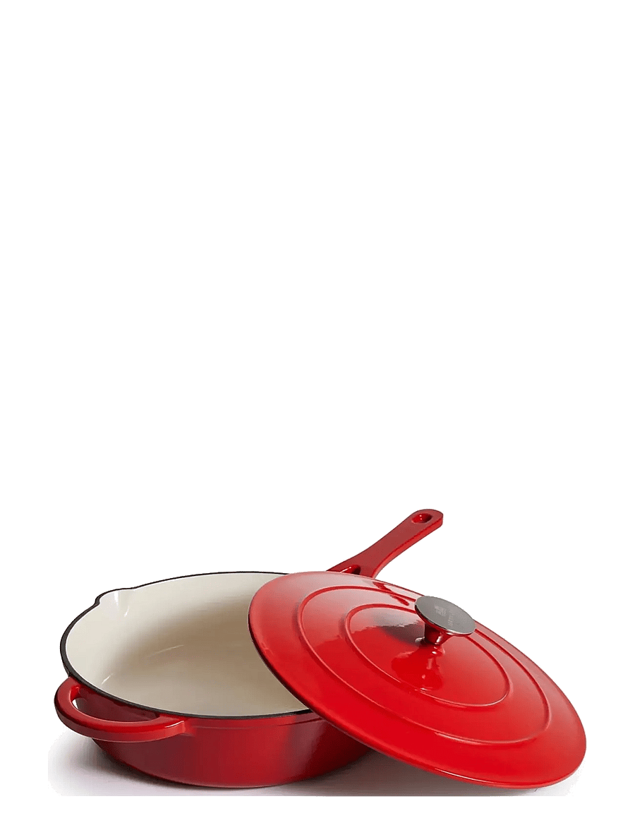 Jernverket - JERNVERKET CAST IRON SAUTÉ PAN 28 CM - gusseisen töpfe - red - 1