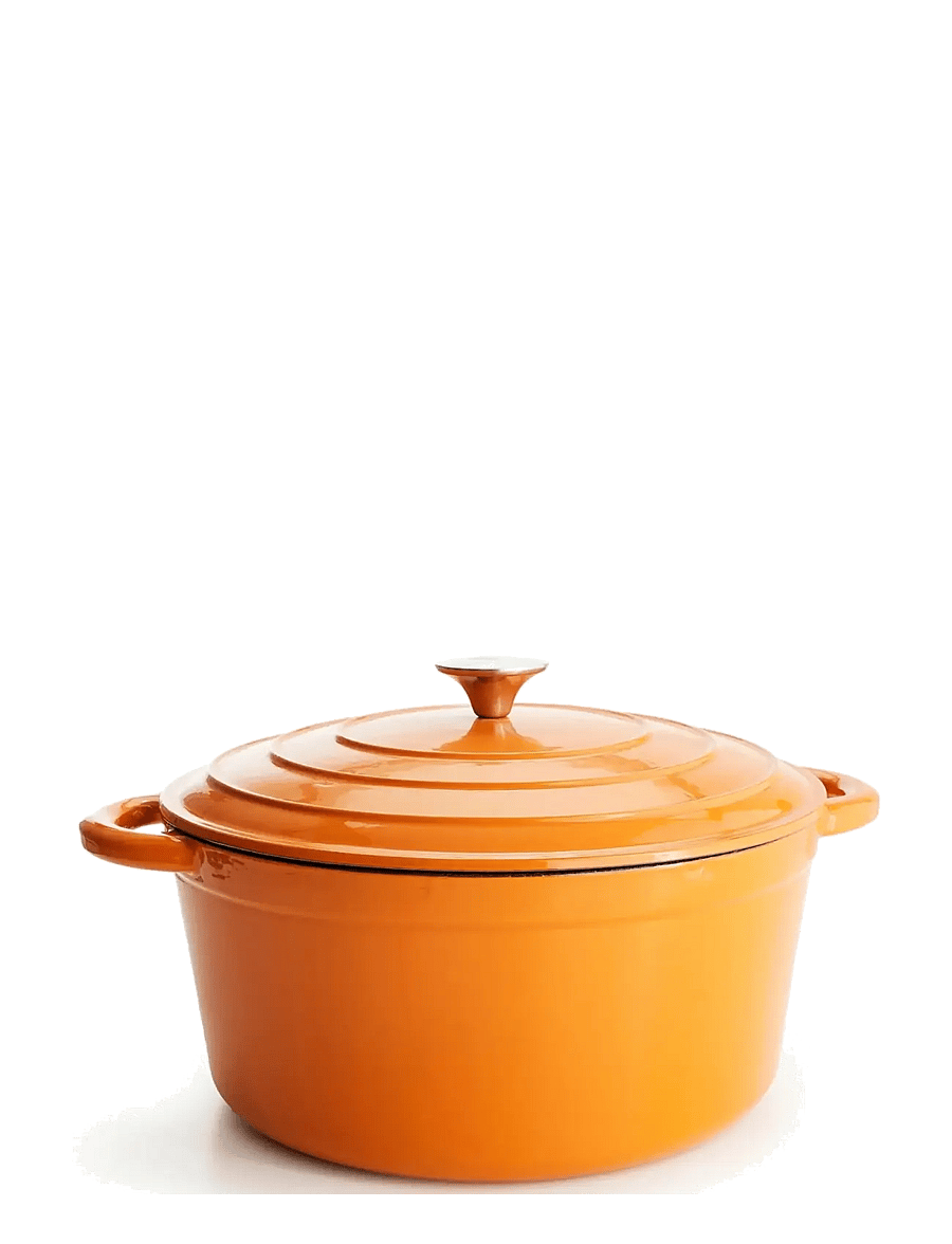 Jernverket - JERNVERKET LARGE CAST IRON CASSEROLE 7 L ORANGE - gusseisen töpfe - orange - 0