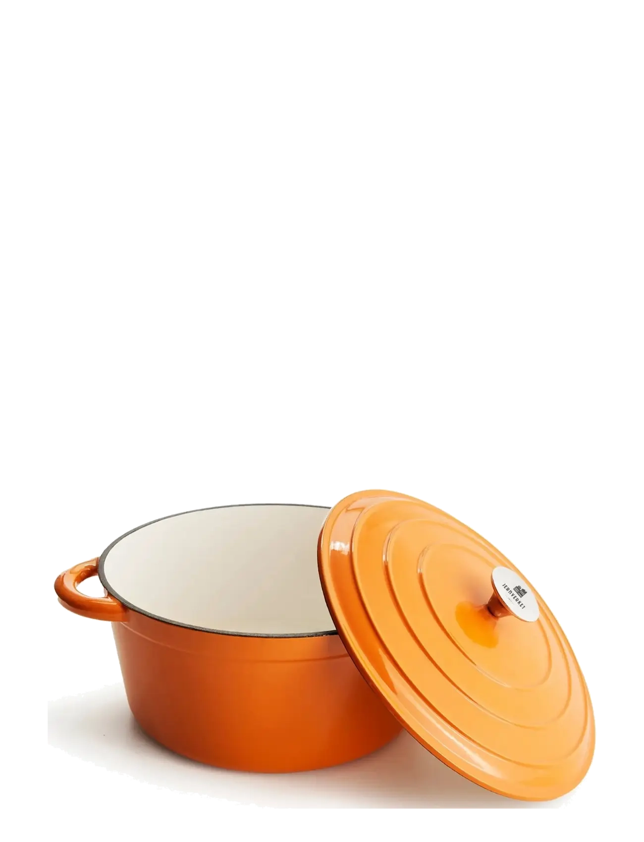 Jernverket - JERNVERKET LARGE CAST IRON CASSEROLE 7 L ORANGE - gusseisen töpfe - orange - 1