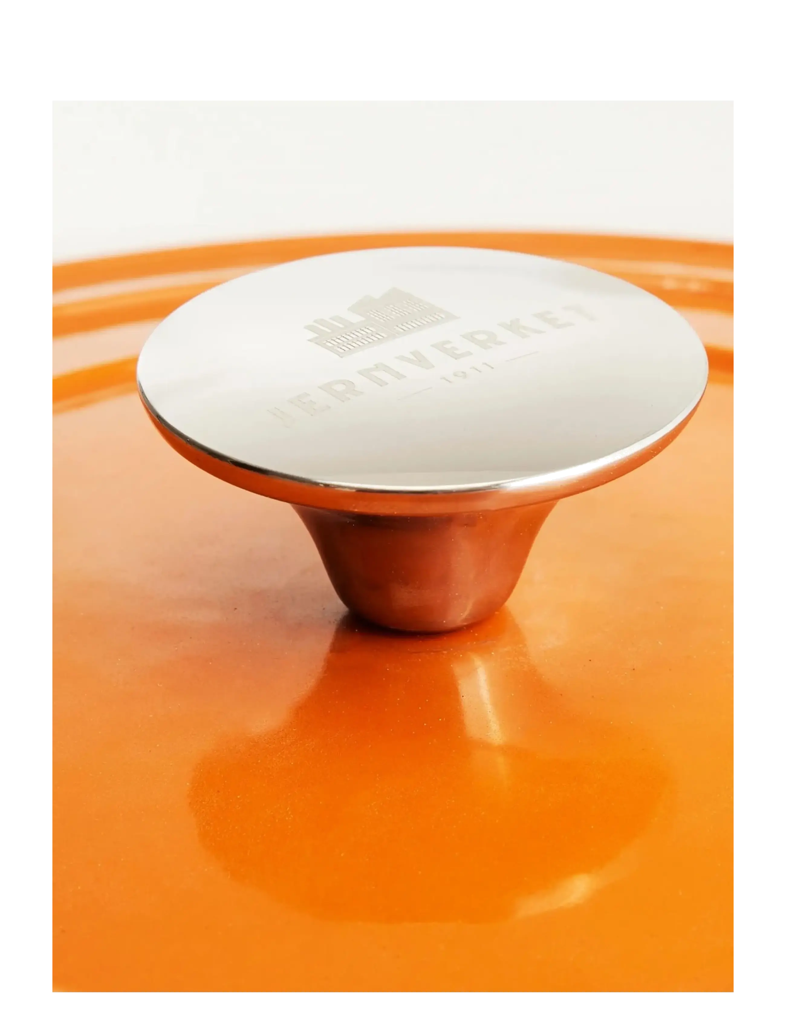 Jernverket - JERNVERKET LARGE CAST IRON CASSEROLE 7 L ORANGE - gusseisen töpfe - orange - 3