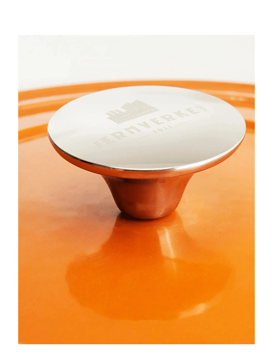 Jernverket - JERNVERKET LARGE CAST IRON CASSEROLE 7 L ORANGE - gusseisen töpfe - orange - 3