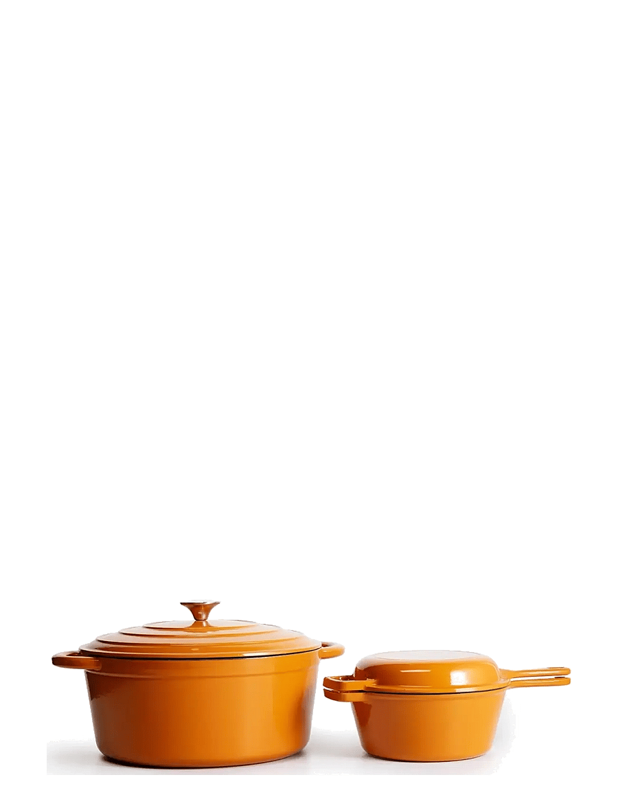 Jernverket - JERNVERKET LARGE CAST IRON CASSEROLE 7 L ORANGE - gusseisen töpfe - orange - 4