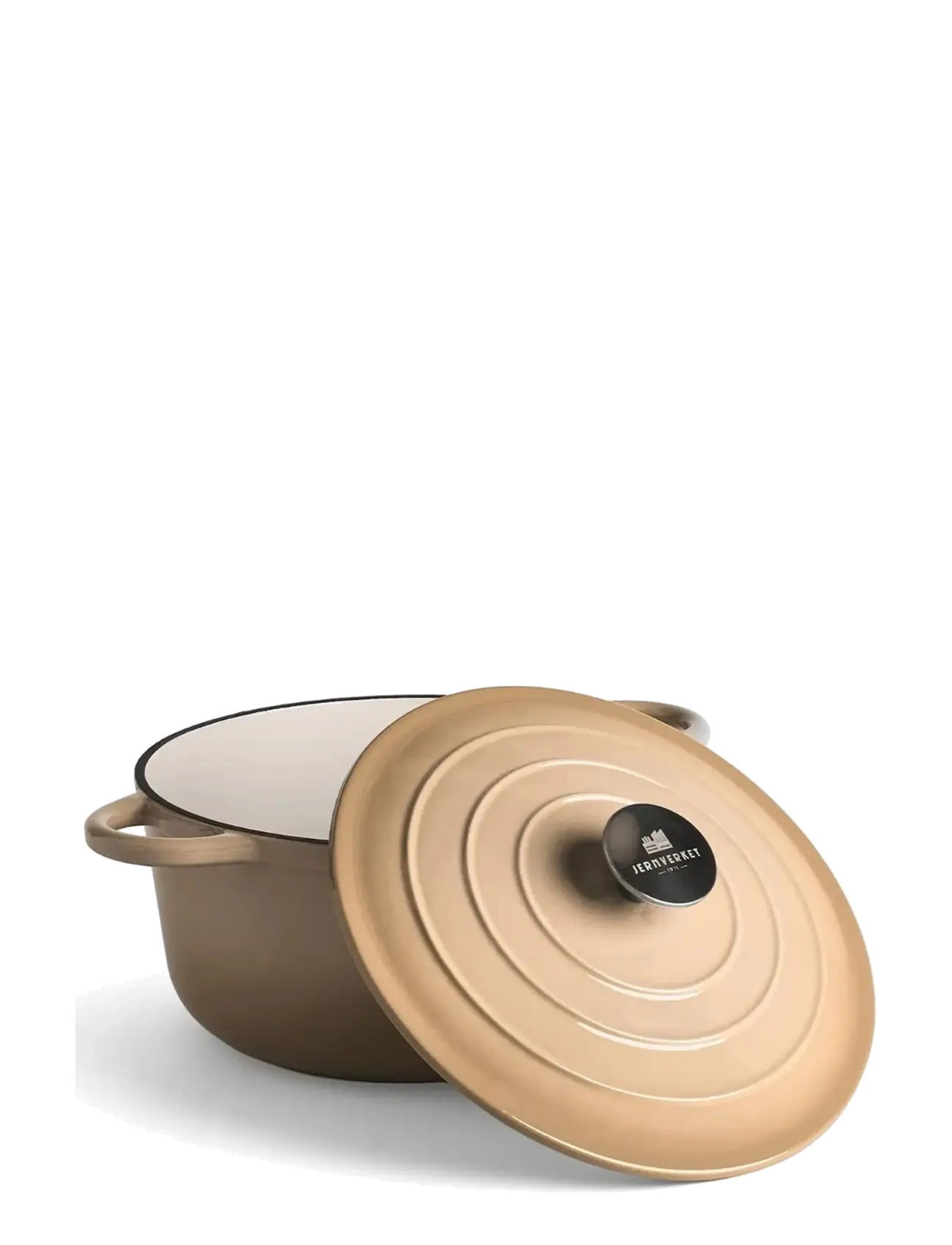 Jernverket - JERNVERKET CAST IRON CASSEROLE 4.2 L CREAM WHITE - cream white - 2