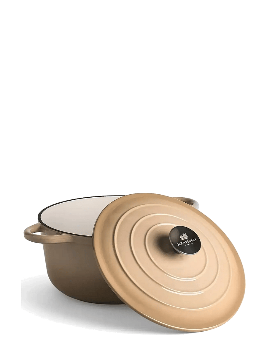 Jernverket - JERNVERKET CAST IRON CASSEROLE 4.2 L CREAM WHITE - cream white - 2