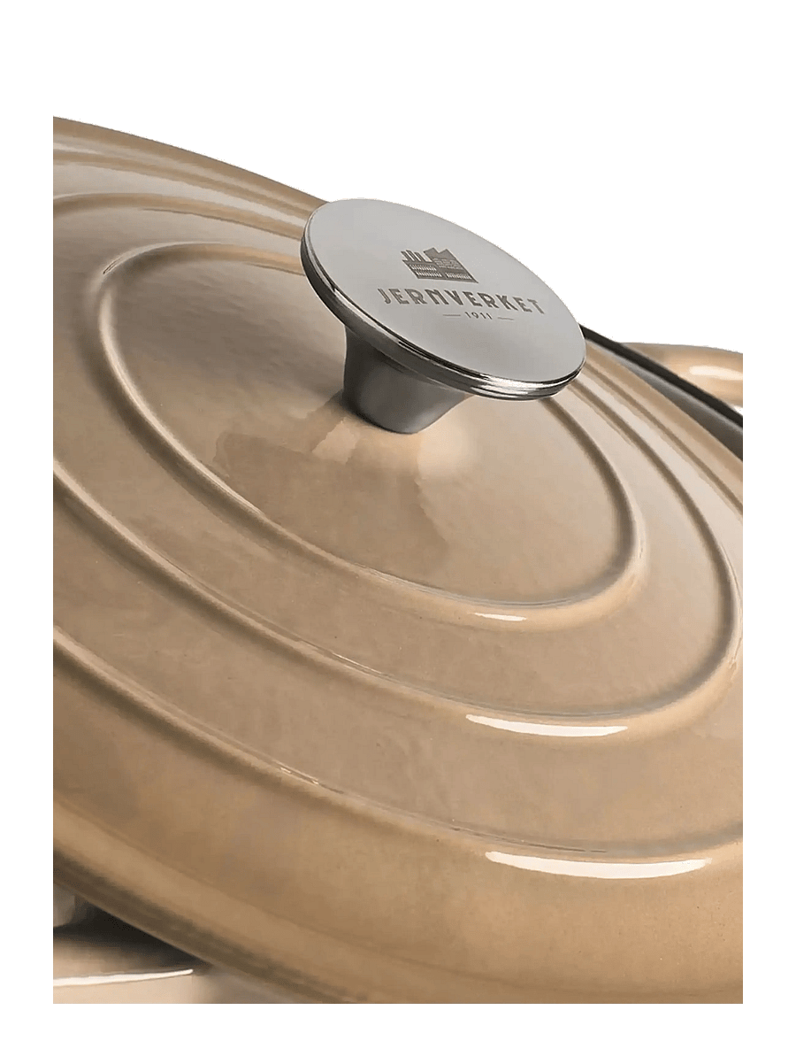 Jernverket - JERNVERKET CAST IRON CASSEROLE 4.2 L CREAM WHITE - cream white - 4