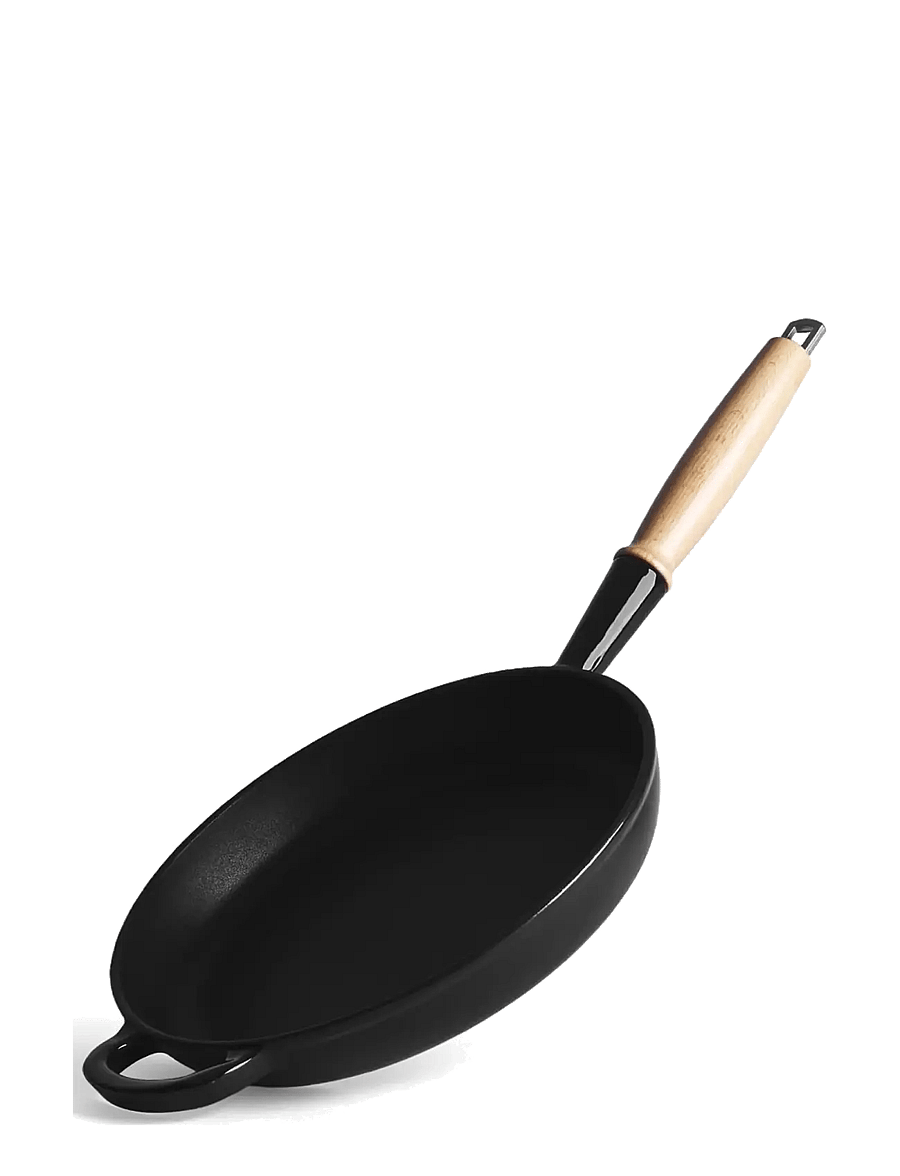 Jernverket - JERNVERKET FRYING PAN 28 CM WITH WOOD HANDLE BLACK - black - 0