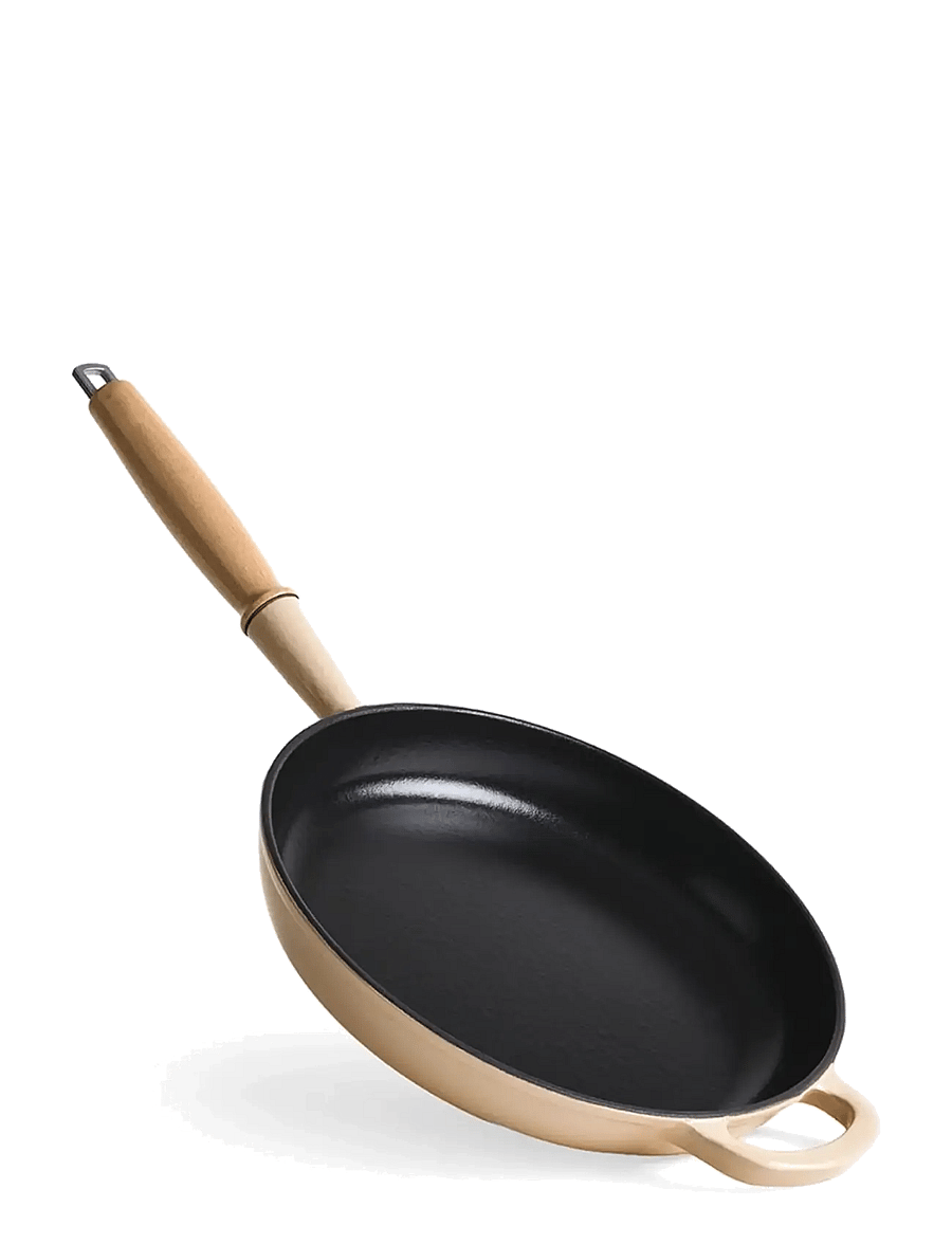 Jernverket - JERNVERKET FRYING PAN 28 CM WITH WOOD HANDLE CREAM WHITE - cream white - 0