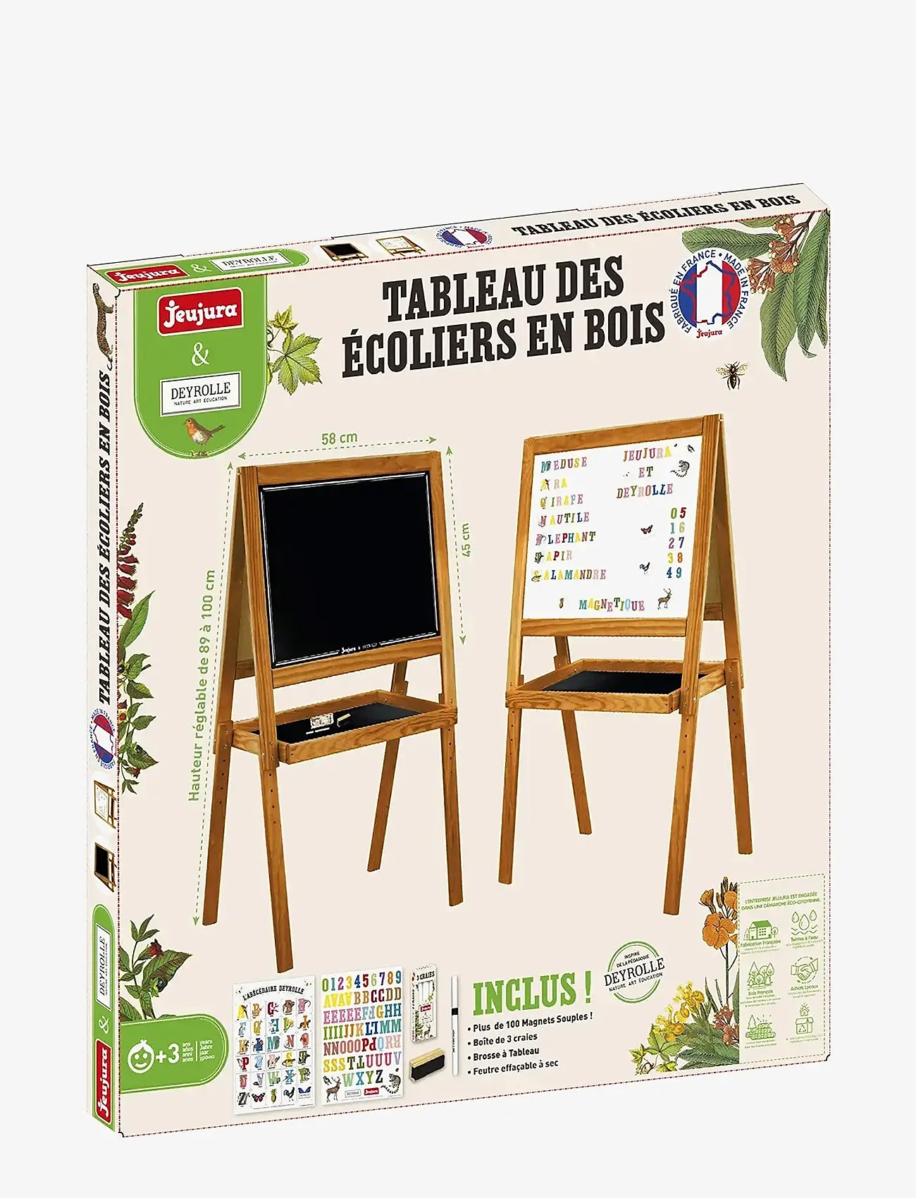 JeuJura - Blackboard - Multifunction 100 cm - Schoolchildrens Deyrolle - tegnetavler - brown - 2