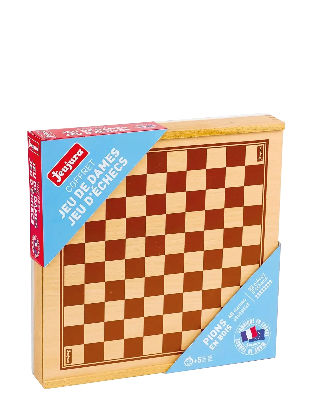 JeuJura - Game - Chess & Checkers - brætspil - brown - 1