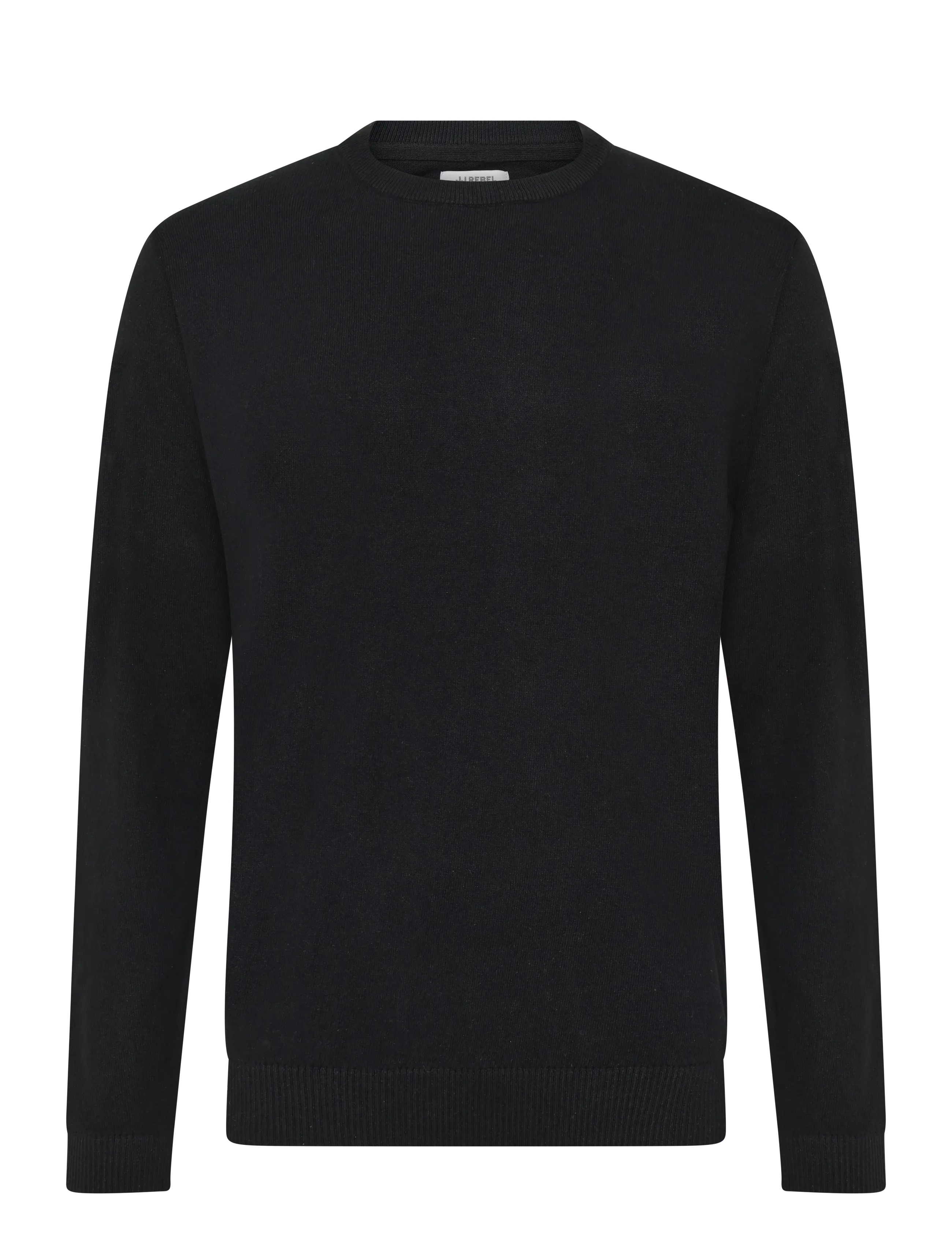 JJ REBEL JREBCALLUM KNIT CREW NECK NOOS - Strik med rund hals - BLACK / black