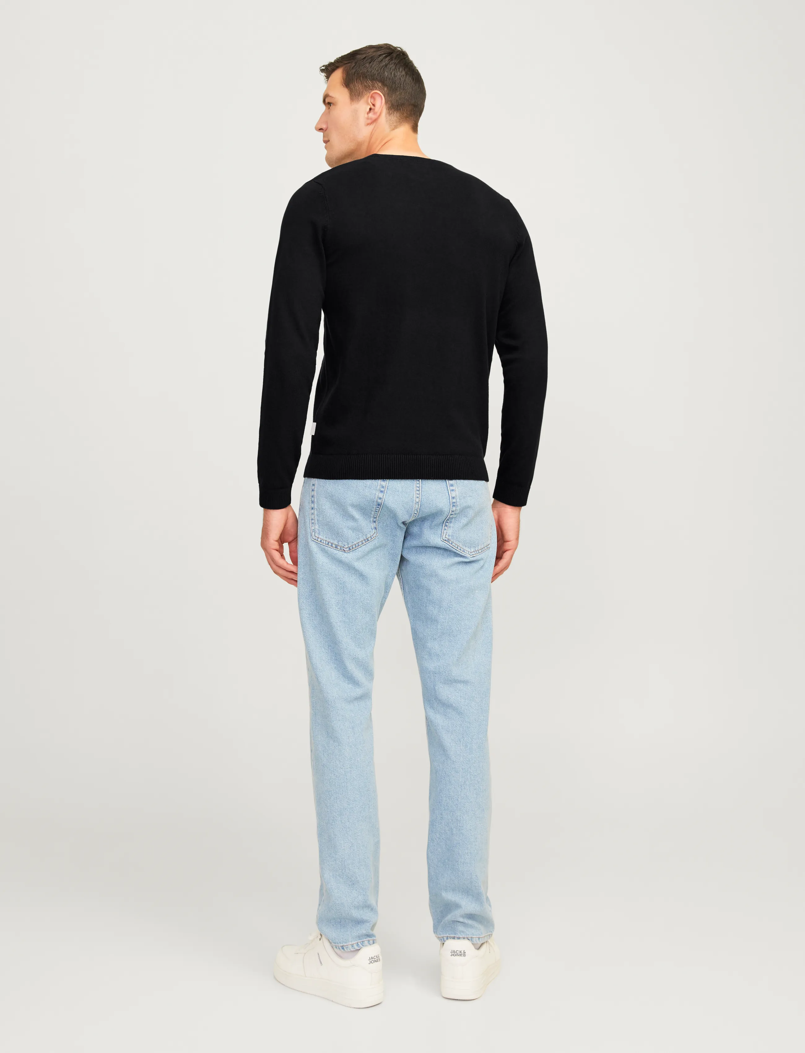 JJ REBEL - JREBCALLUM KNIT CREW NECK NOOS - laveste priser - black - 3