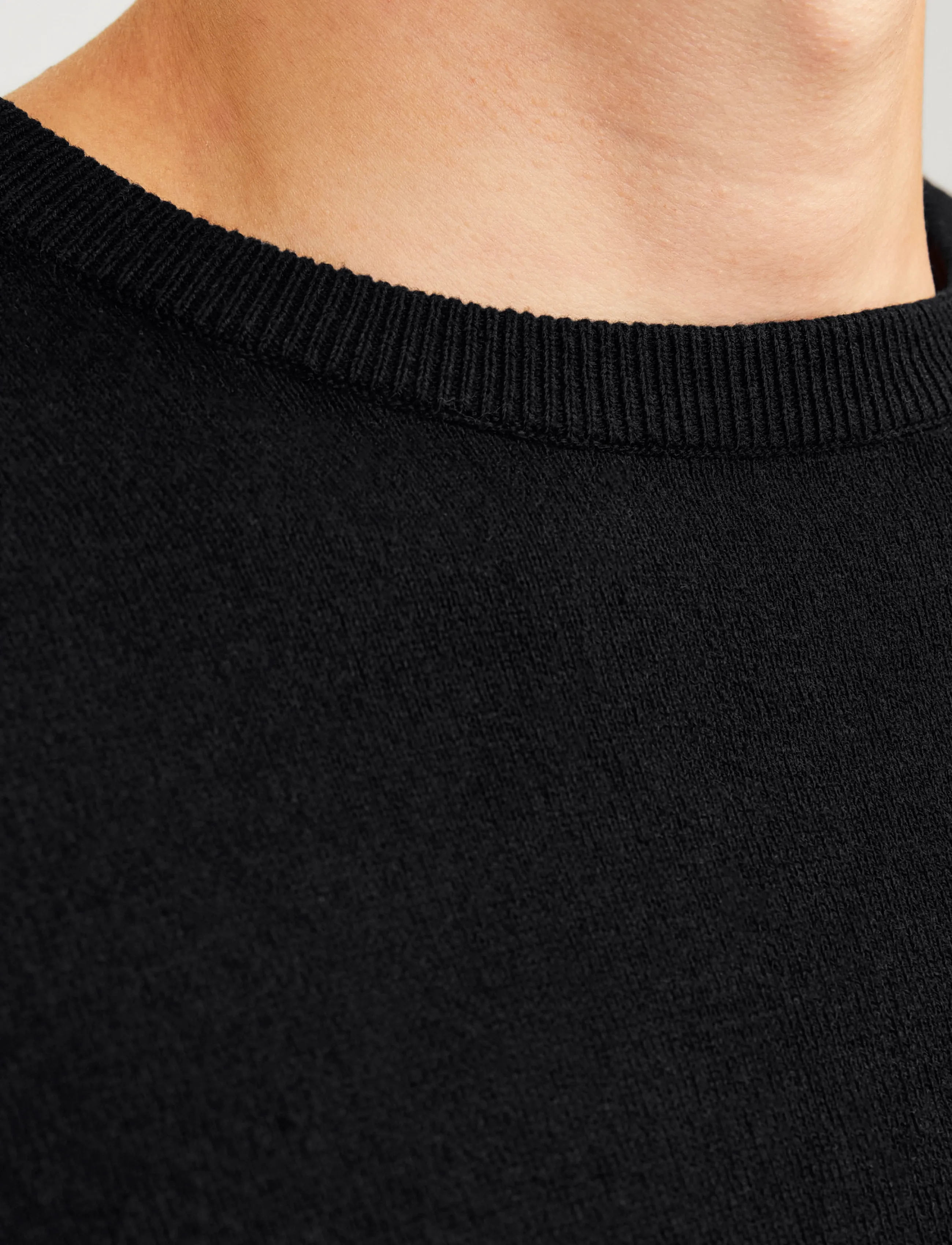 JJ REBEL - JREBCALLUM KNIT CREW NECK NOOS - laveste priser - black - 5