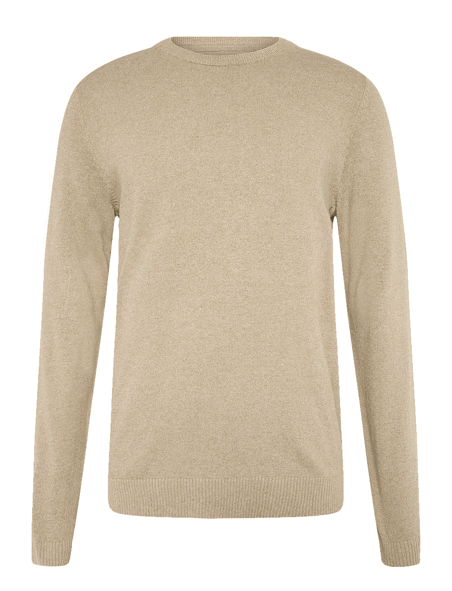 JJ REBEL - JREBCALLUM KNIT CREW NECK NOOS - Ümara kaelusega - crockery - 1