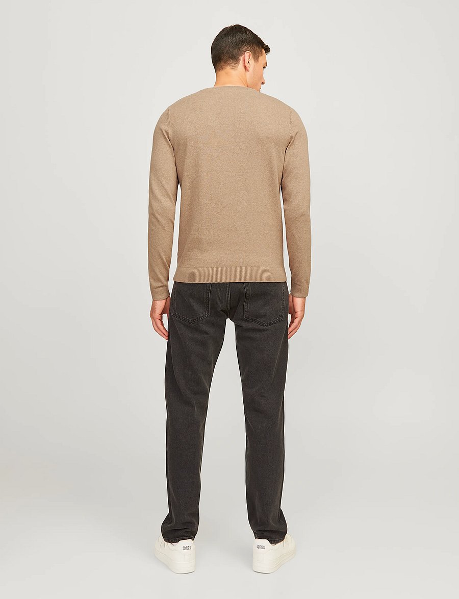 JJ REBEL - JREBCALLUM KNIT CREW NECK NOOS - Ümara kaelusega - crockery - 3