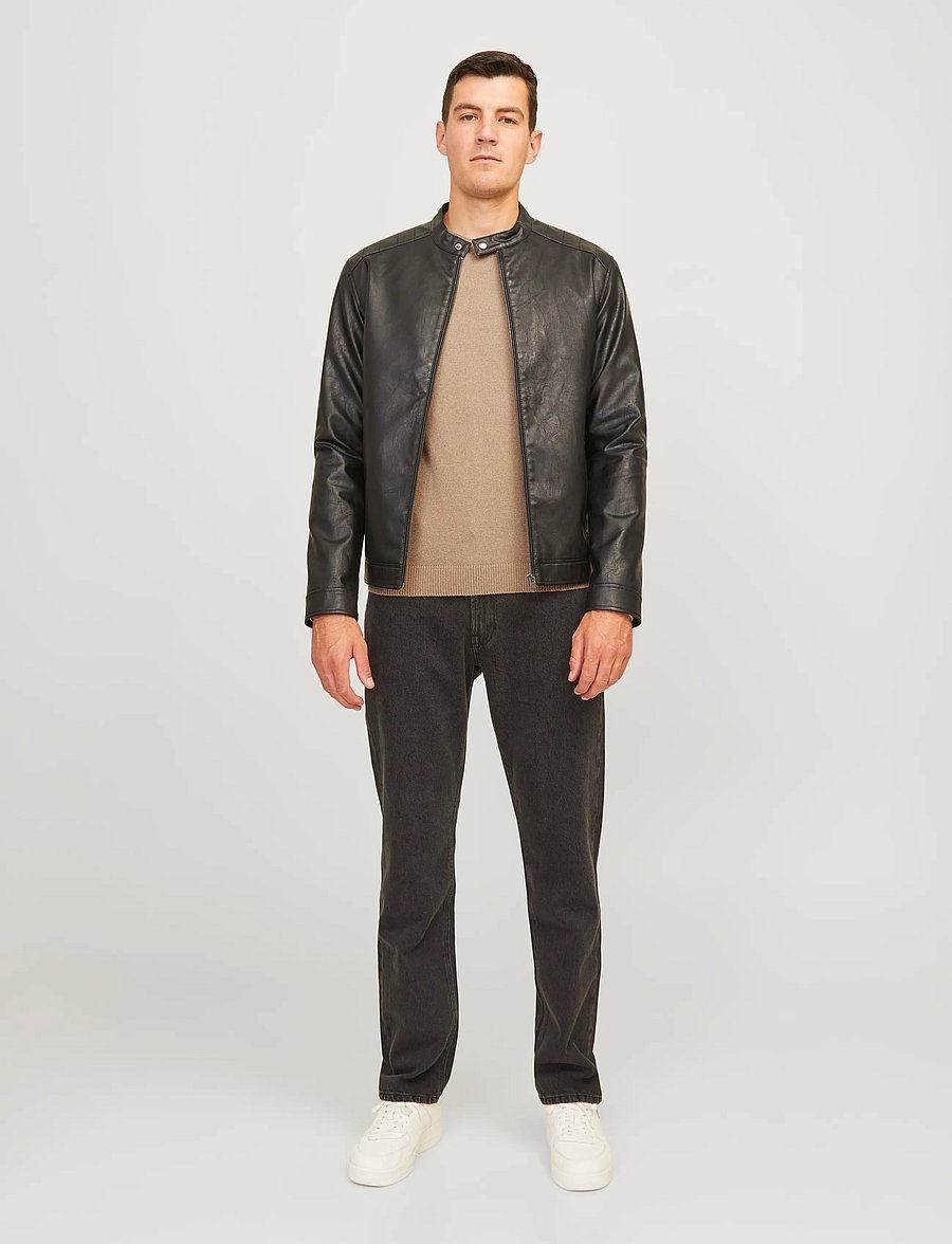 JJ REBEL - JREBCALLUM KNIT CREW NECK NOOS - Ümara kaelusega - crockery - 4