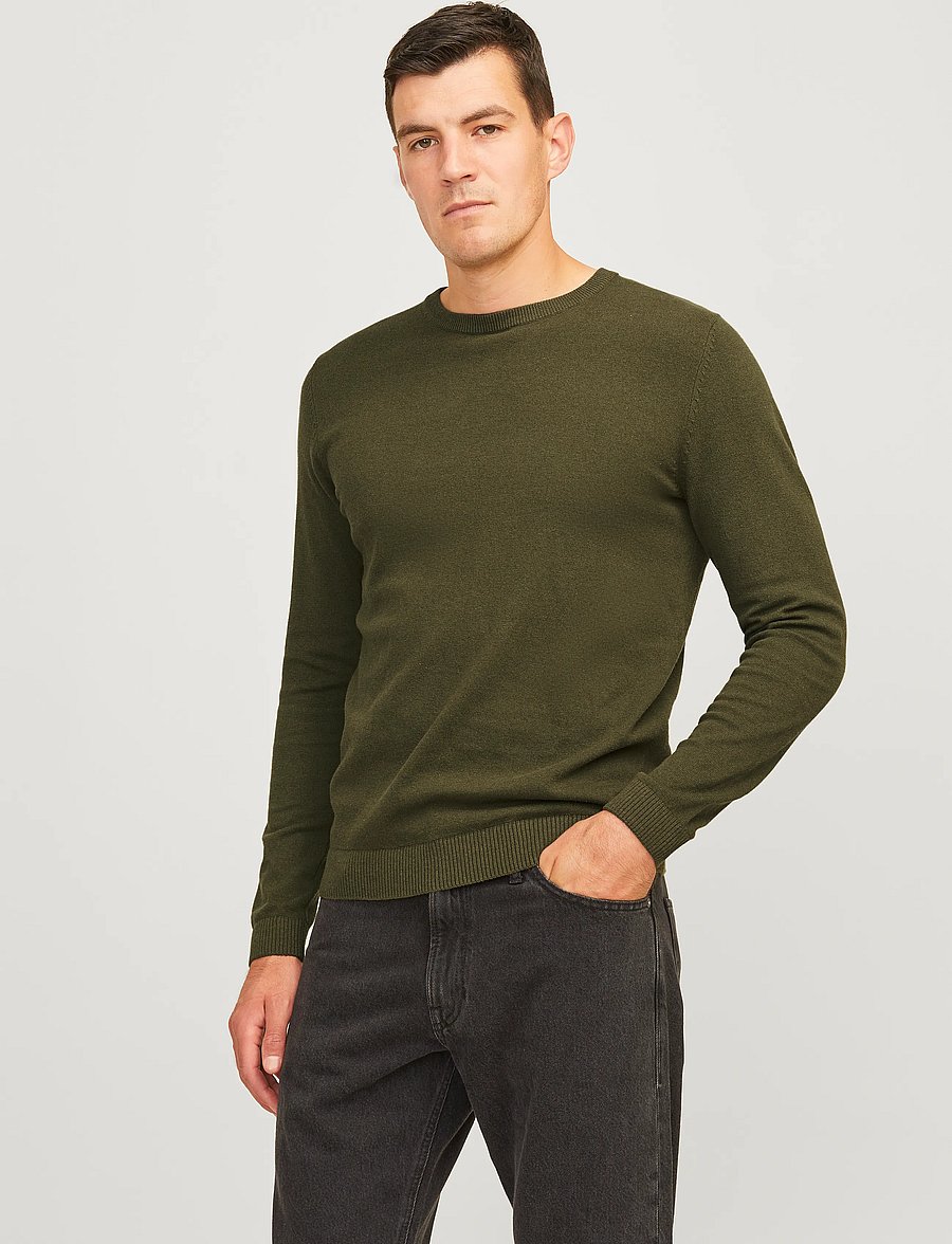 JJ REBEL - JREBCALLUM KNIT CREW NECK NOOS - Ümara kaelusega - forest night - 0