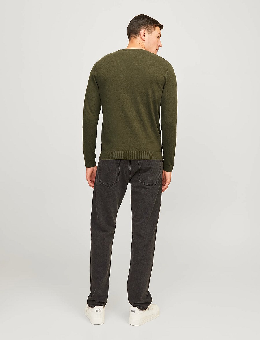 JJ REBEL - JREBCALLUM KNIT CREW NECK NOOS - Ümara kaelusega - forest night - 3
