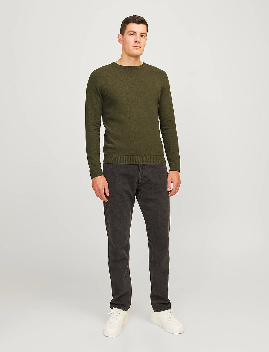 JJ REBEL - JREBCALLUM KNIT CREW NECK NOOS - Ümara kaelusega - forest night - 4