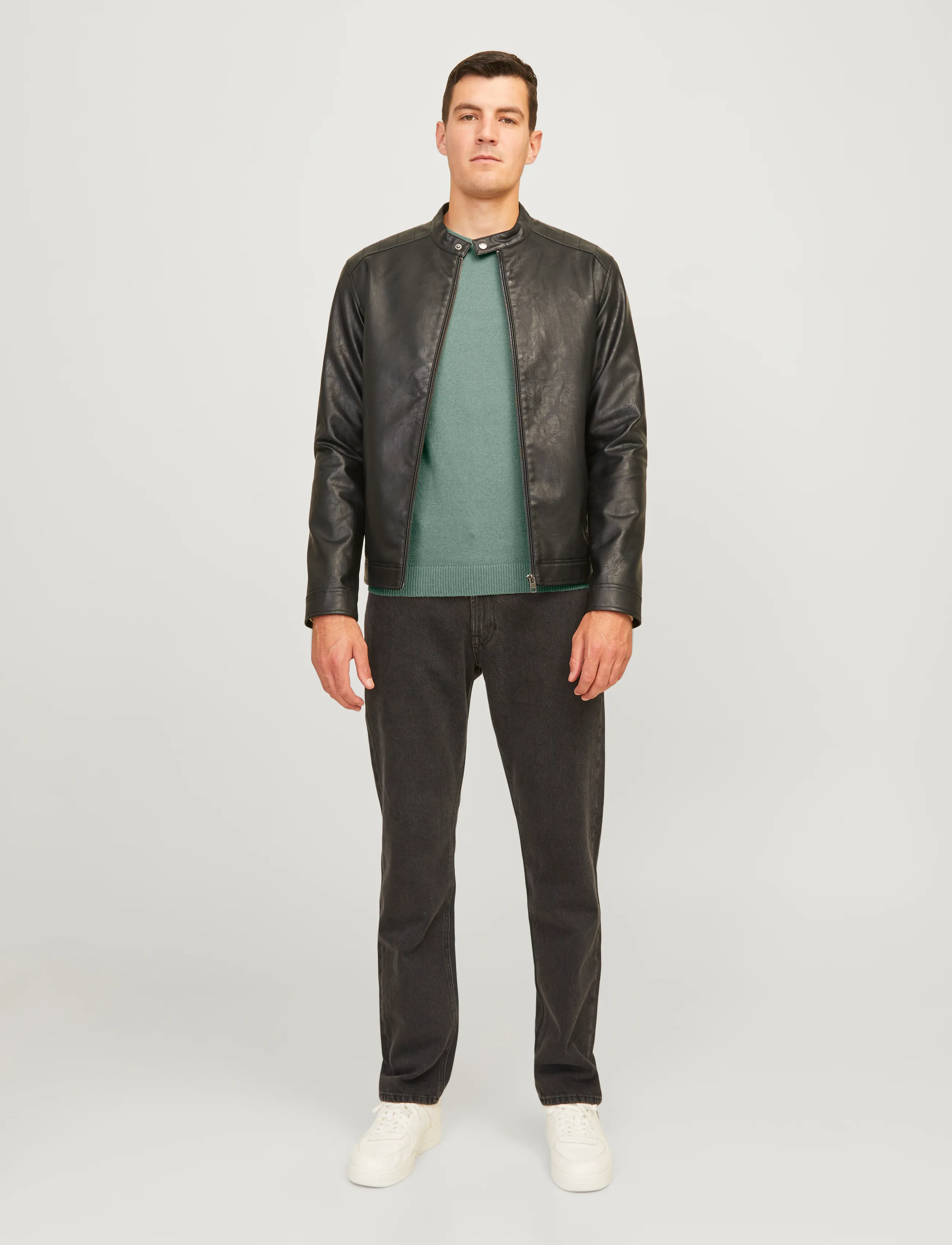 JJ REBEL - JREBCALLUM KNIT CREW NECK NOOS - laveste priser - iceberg green - 4