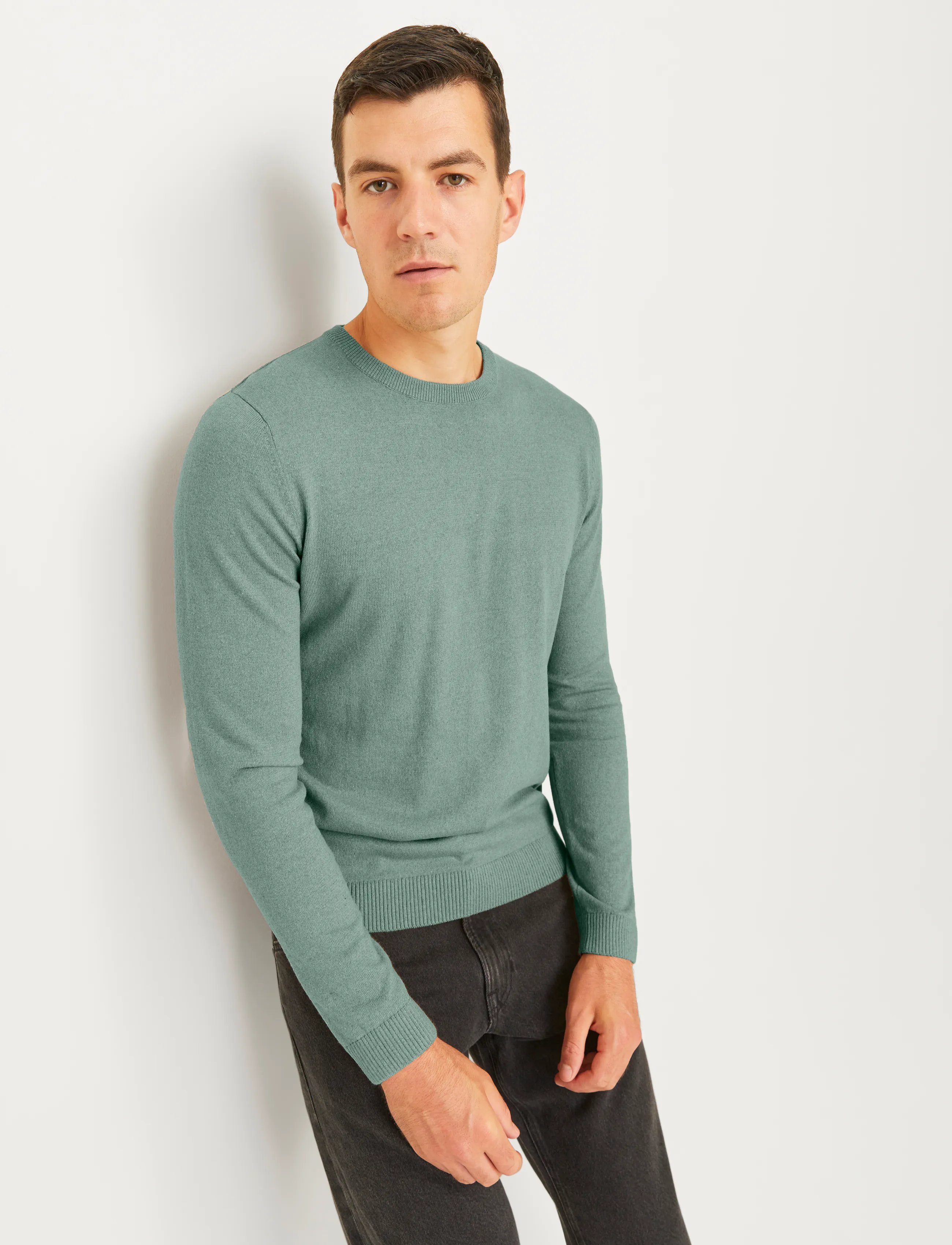 JJ REBEL - JREBCALLUM KNIT CREW NECK NOOS - laveste priser - iceberg green - 5