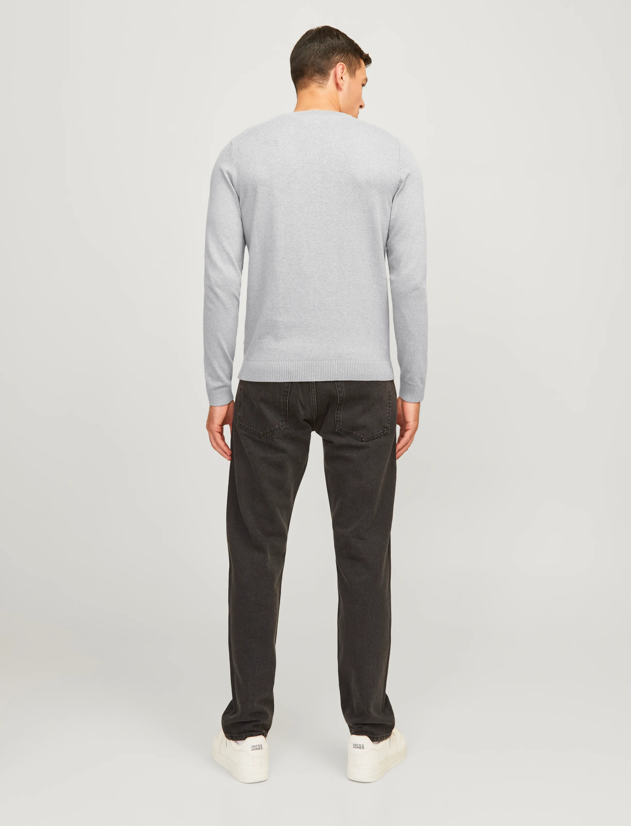 JJ REBEL - JREBCALLUM KNIT CREW NECK NOOS - laveste priser - light grey melange - 3
