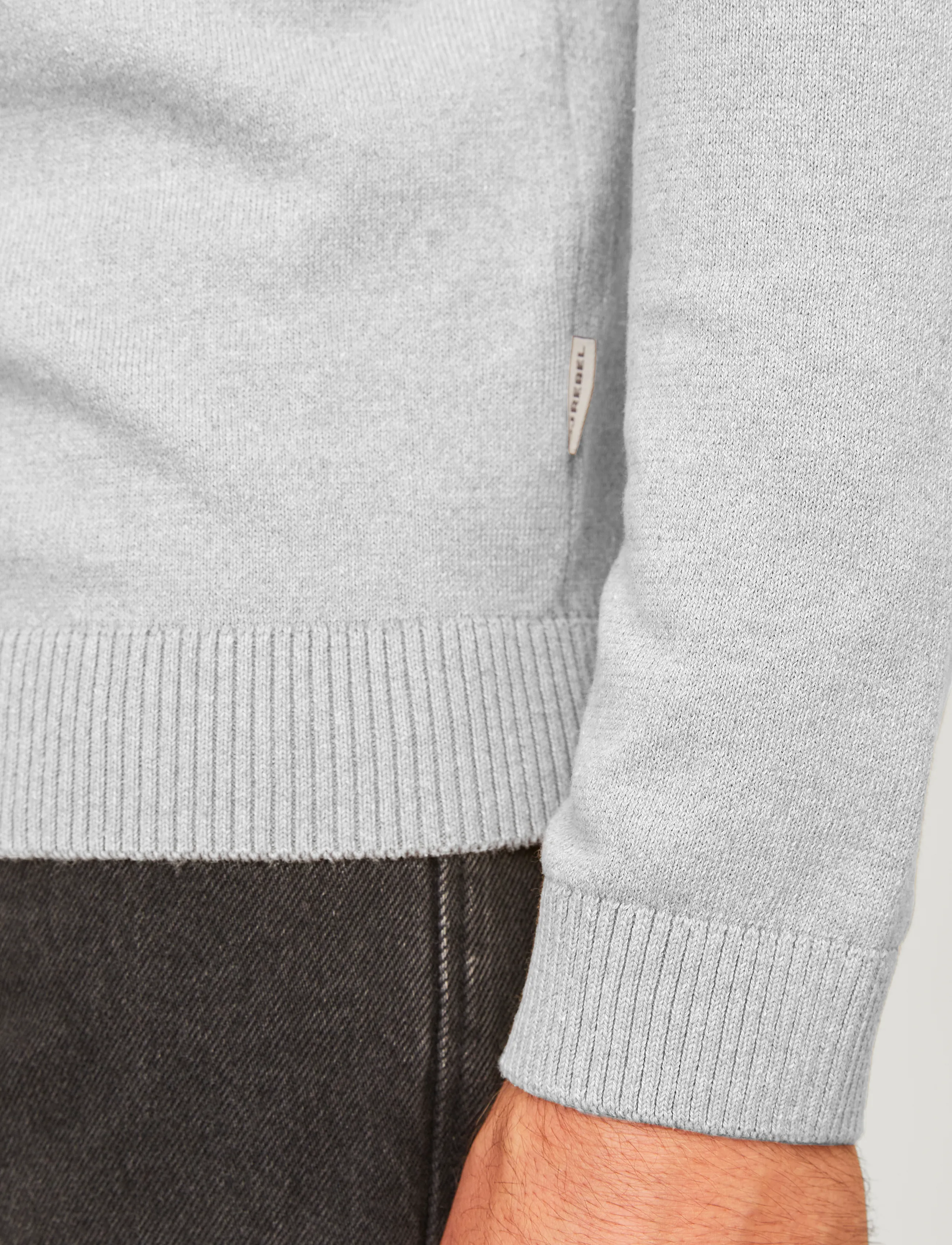 JJ REBEL - JREBCALLUM KNIT CREW NECK NOOS - laveste priser - light grey melange - 5