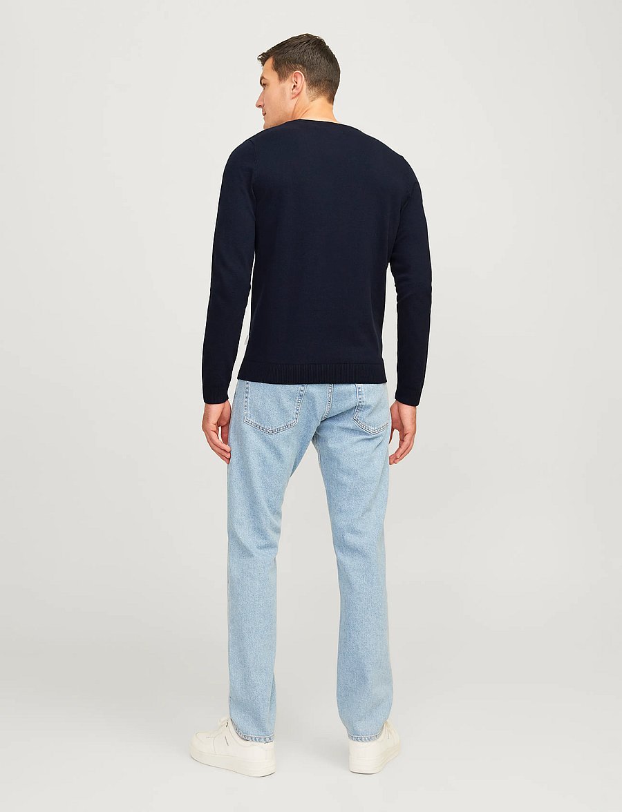 JJ REBEL - JREBCALLUM KNIT CREW NECK NOOS - Ümara kaelusega - navy blazer - 3