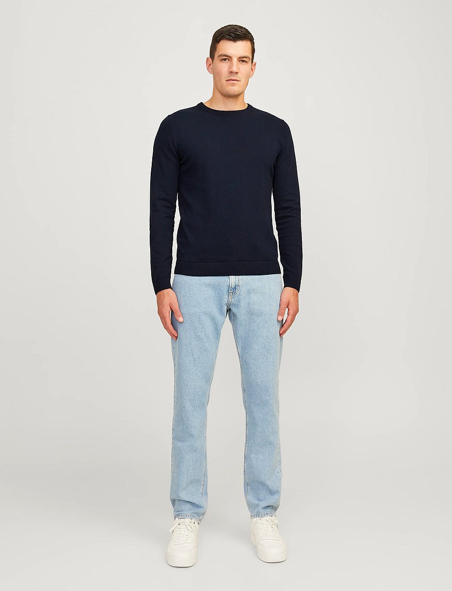 JJ REBEL - JREBCALLUM KNIT CREW NECK NOOS - Ümara kaelusega - navy blazer - 4