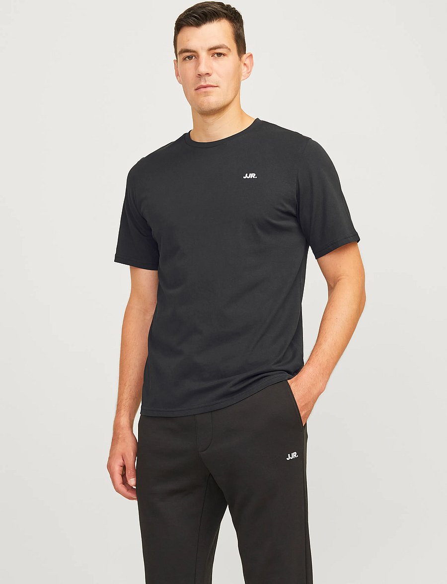JJ REBEL - JREBREBEL LOGO TEE SS CREW NECK NOOS - lühikeste varrukatega t-särgid - black - 0