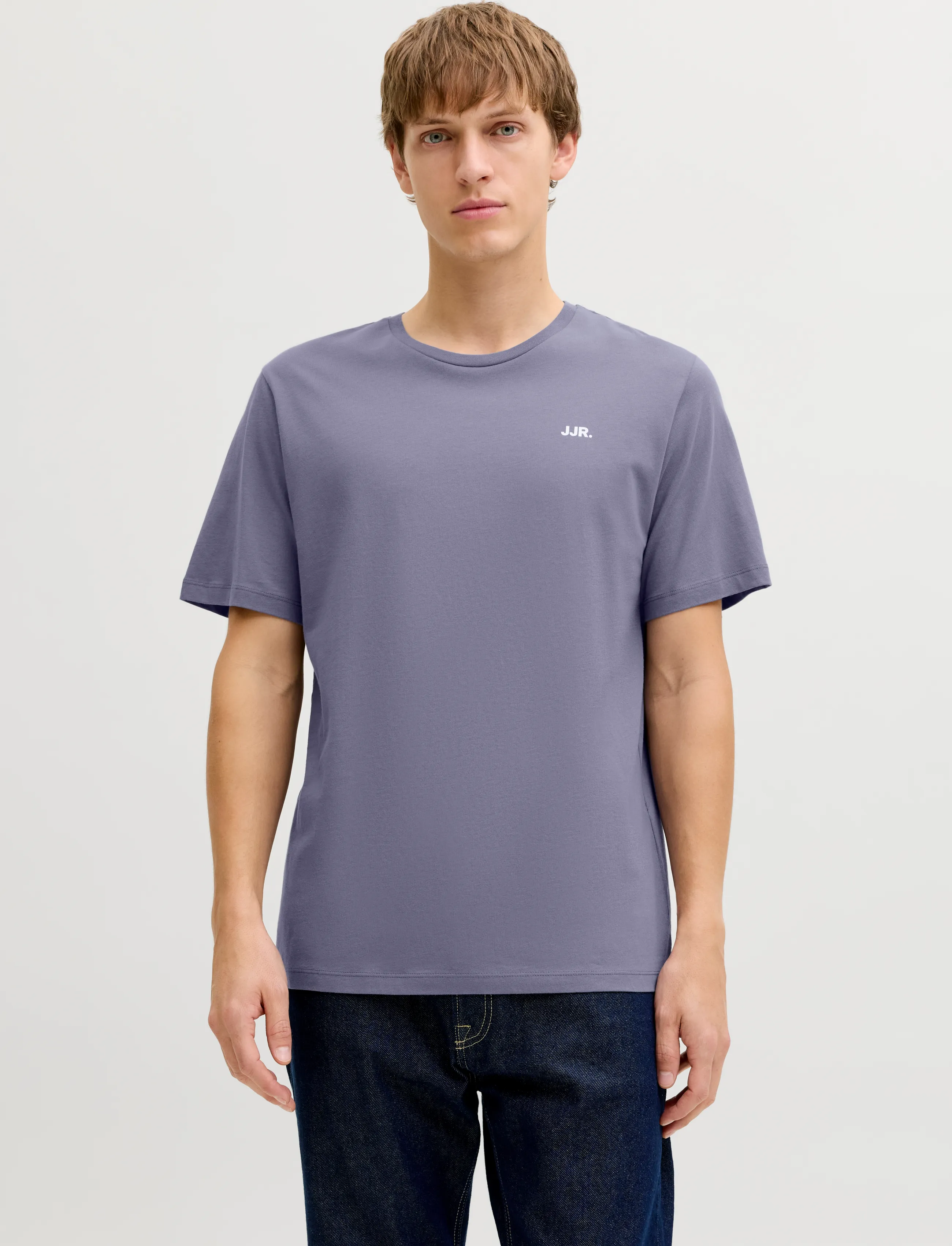 JJ REBEL JREBREBEL LOGO TEE SS CREW NECK NOOS - JJ REBEL - FOLKSTONE GRAY / grey