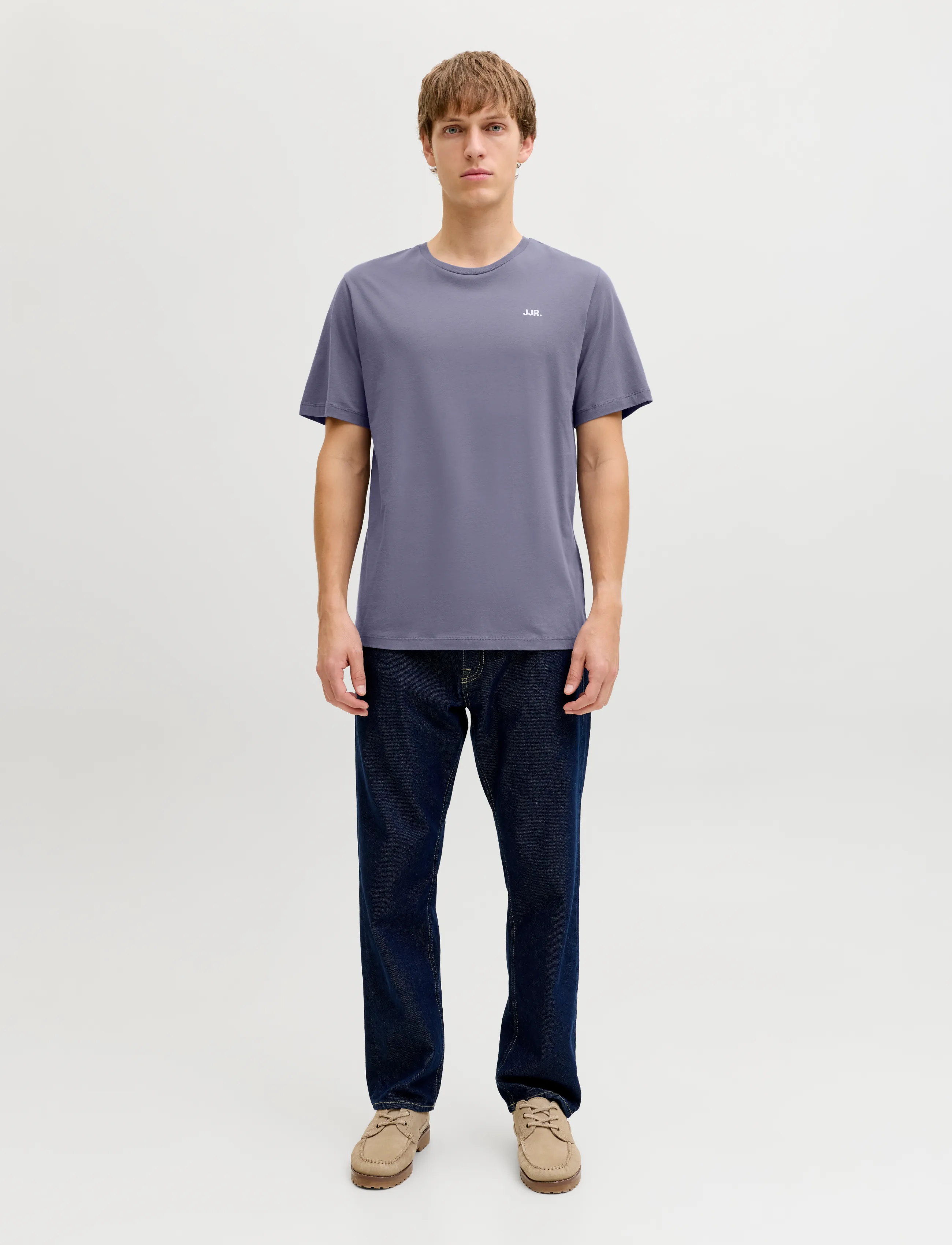 JJ REBEL - JREBREBEL LOGO TEE SS CREW NECK NOOS - folkstone gray - 4