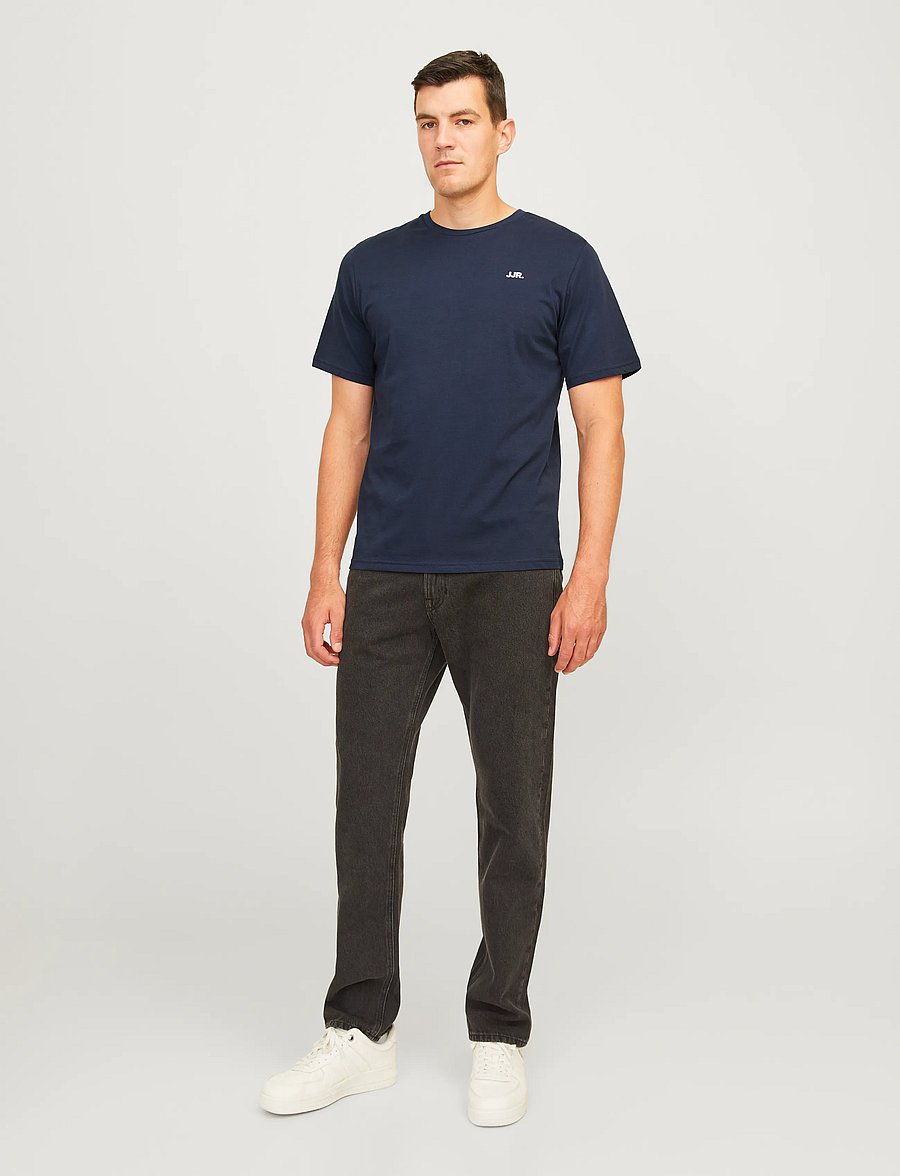 JJ REBEL - JREBREBEL LOGO TEE SS CREW NECK NOOS - lühikeste varrukatega t-särgid - sky captain - 4