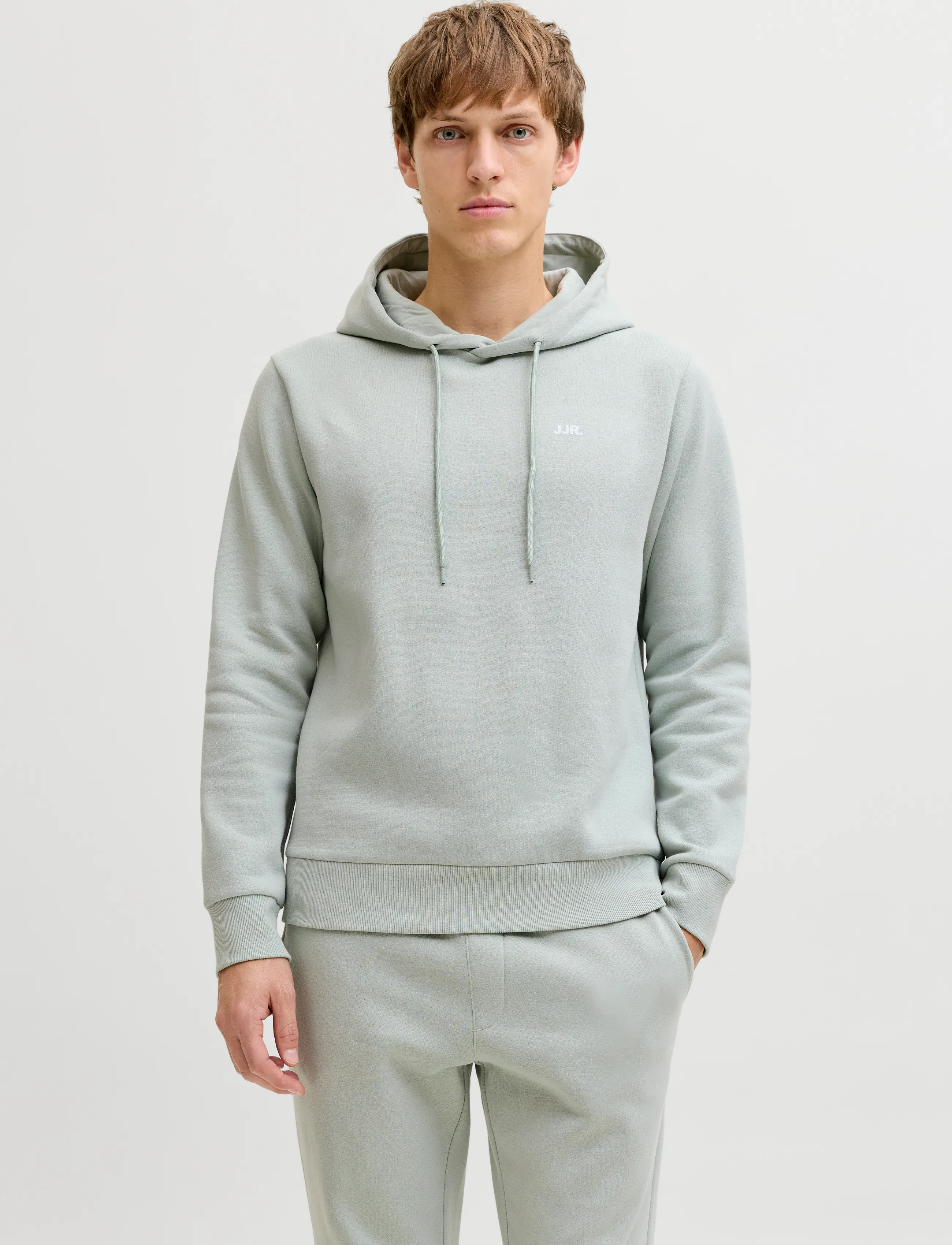 JJ REBEL JREBREBEL LOGO SWEAT HOOD NOOS - Kapuzenpullover - AQUA GRAY / green