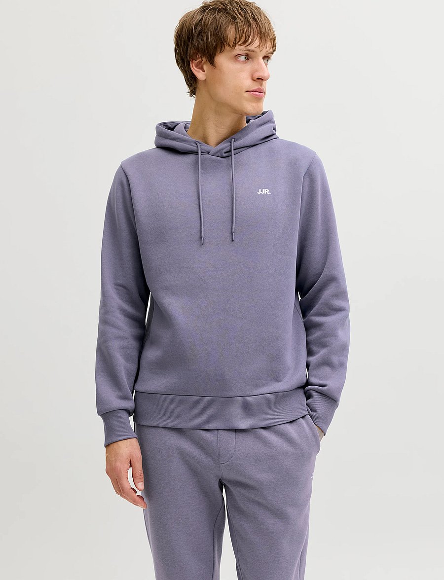 JJ REBEL - JREBREBEL LOGO SWEAT HOOD NOOS - folkstone gray - 0